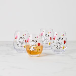 Alternative view of Snoopy Valentine's Day Tumblers. Set of 4