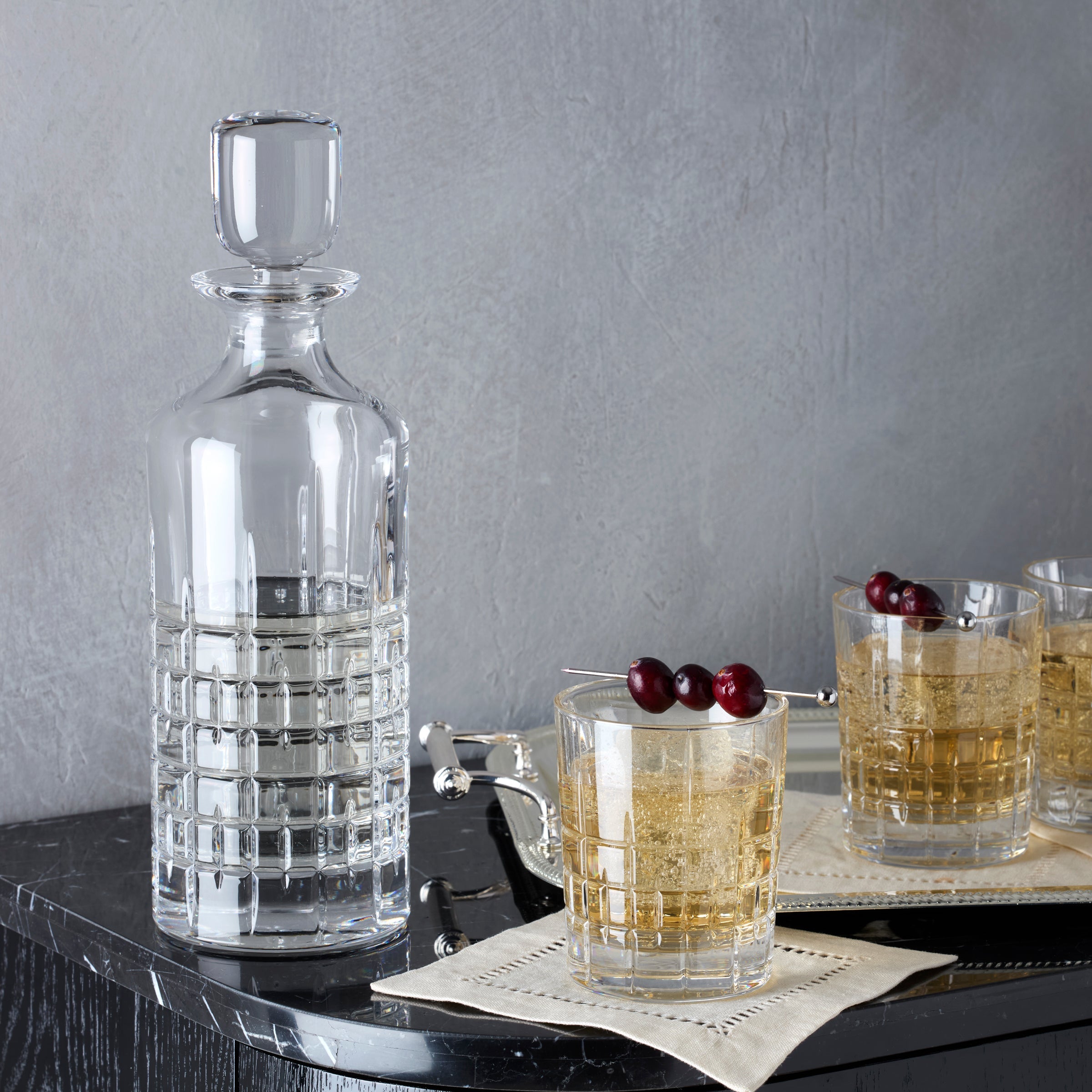 Deklan Crystal Double Old-Fashioned Glasses. Set of 4 - Image 4