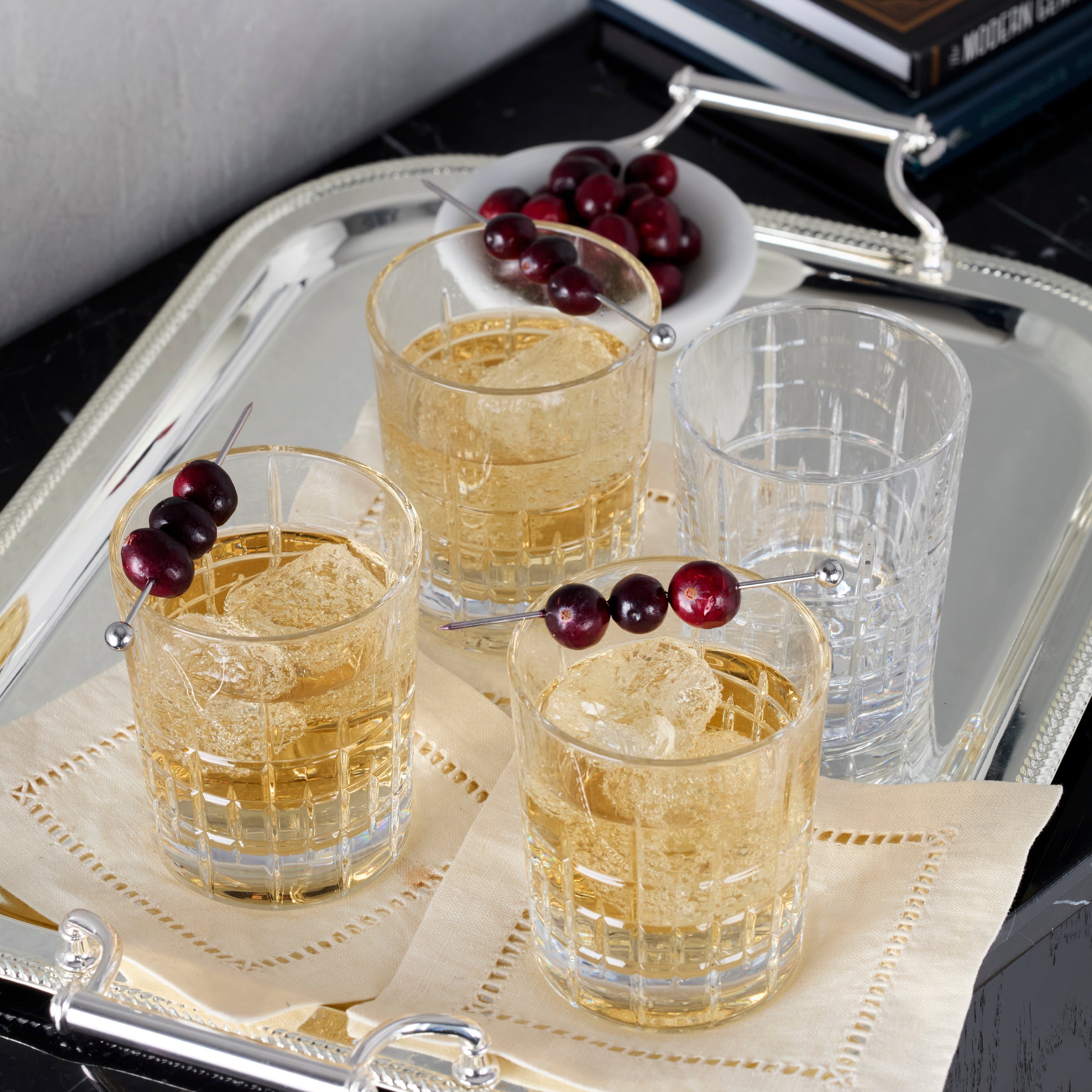 Deklan Crystal Double Old-Fashioned Glasses. Set of 4 - Image 3