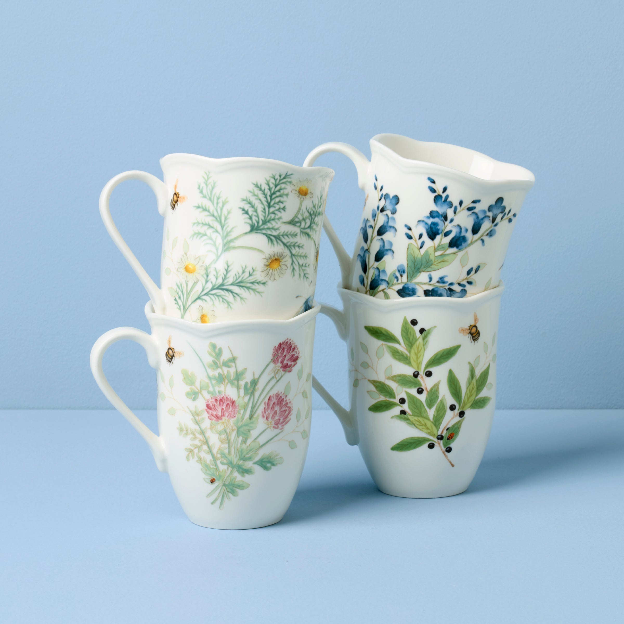 Butterfly Meadow Herbs Mugs. Set of 4 - Image 2