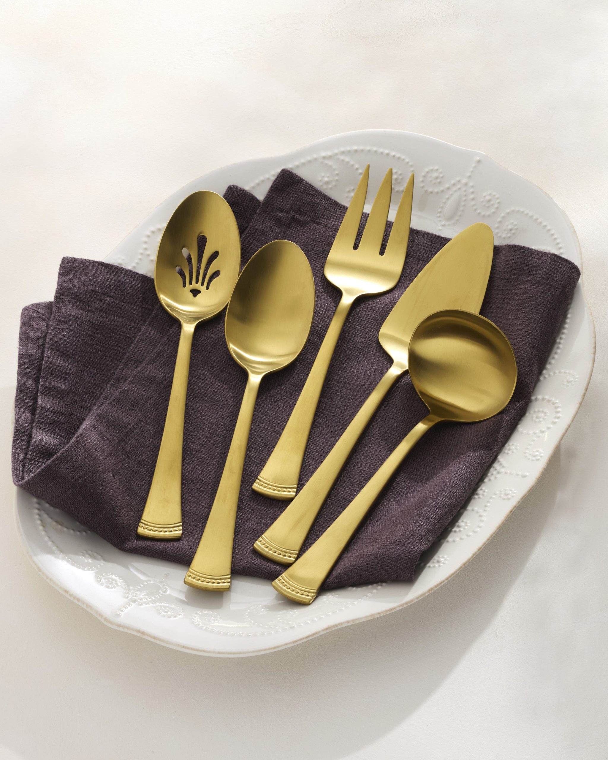 Portola Gold Satin 5-Piece Hostess Set - Image 4