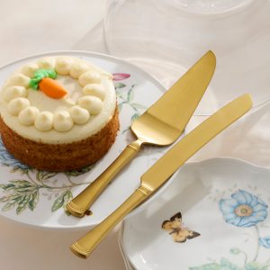 Alternative view of Portola Gold Satin 2-Piece Dessert Set