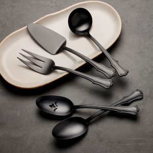 Alternative view of James Street Black Satin 5-Piece Hostess Set