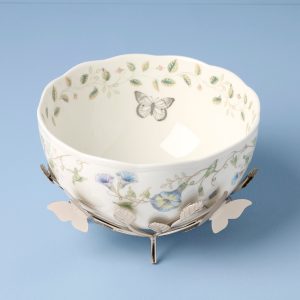 Alternative view of Butterfly Meadow 25th Anniversary Bowl with Stand