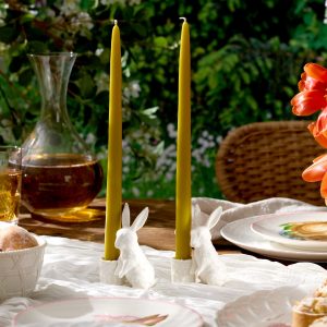 Alternative view of Wicker Creek Bunny Candle Holders. Set of 2