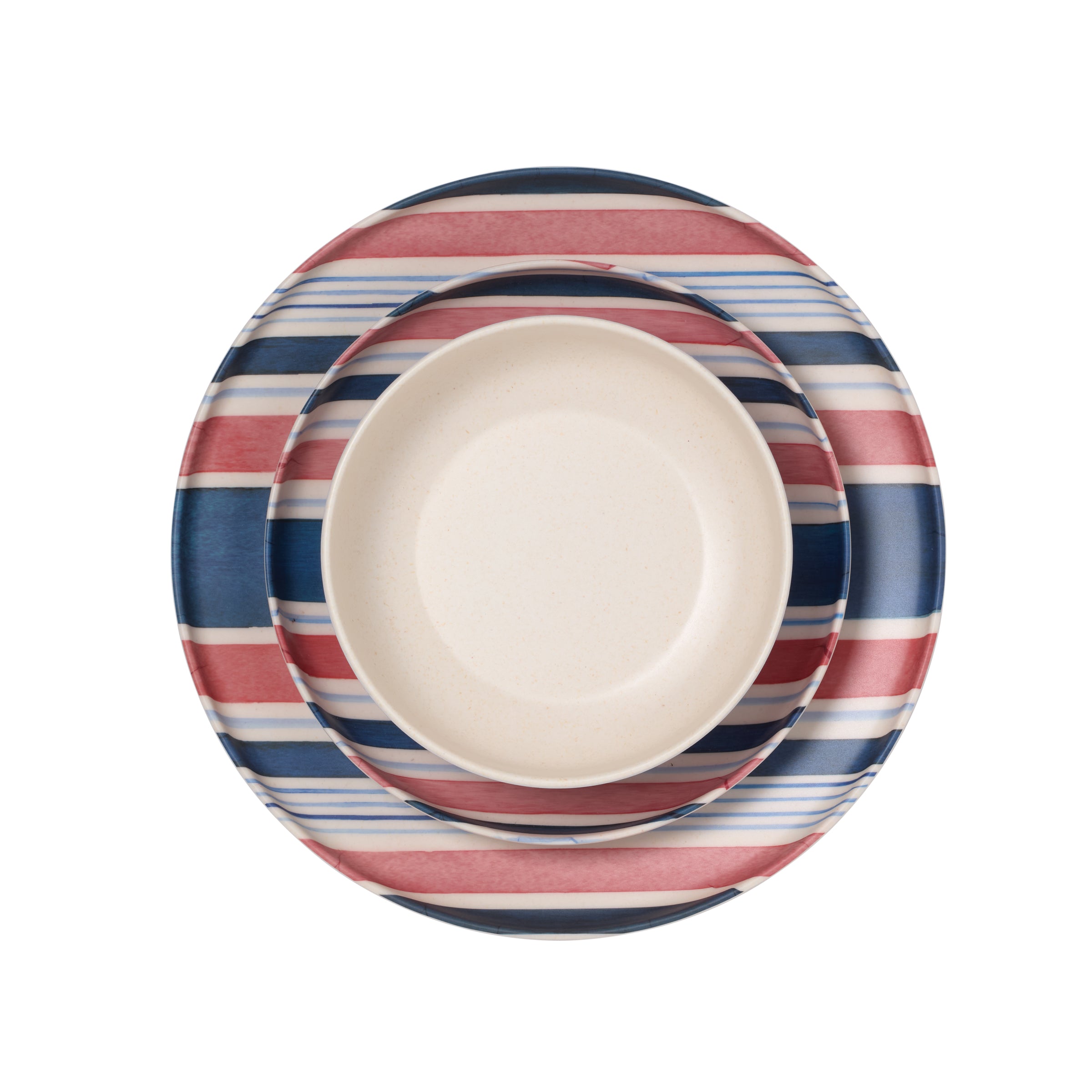 24 Seven Melamine Stripe 12-Piece Dinnerware Set - Image 12