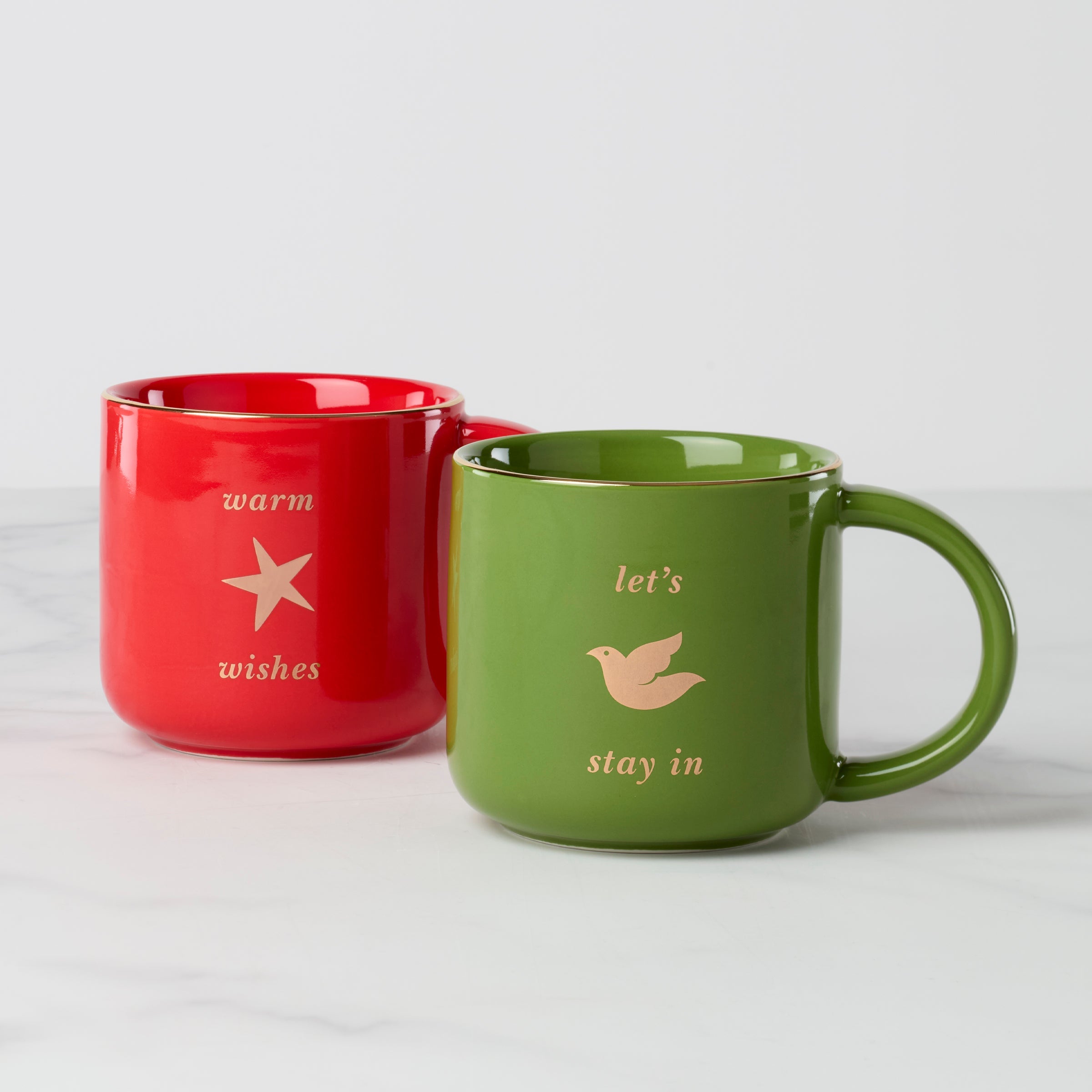 Be Jolly Warm Wishes Mugs. Set of 2