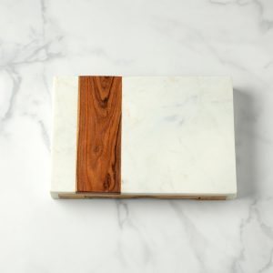 Alternative view of Marble & Wood Serving Board with Cheese Server Set