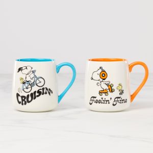 Peanuts Mugs Cruisin'-Feelin' Fine. Set of 2