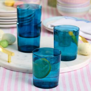 Alternative view of Stackable Blue Tall Glasses. Set of 6