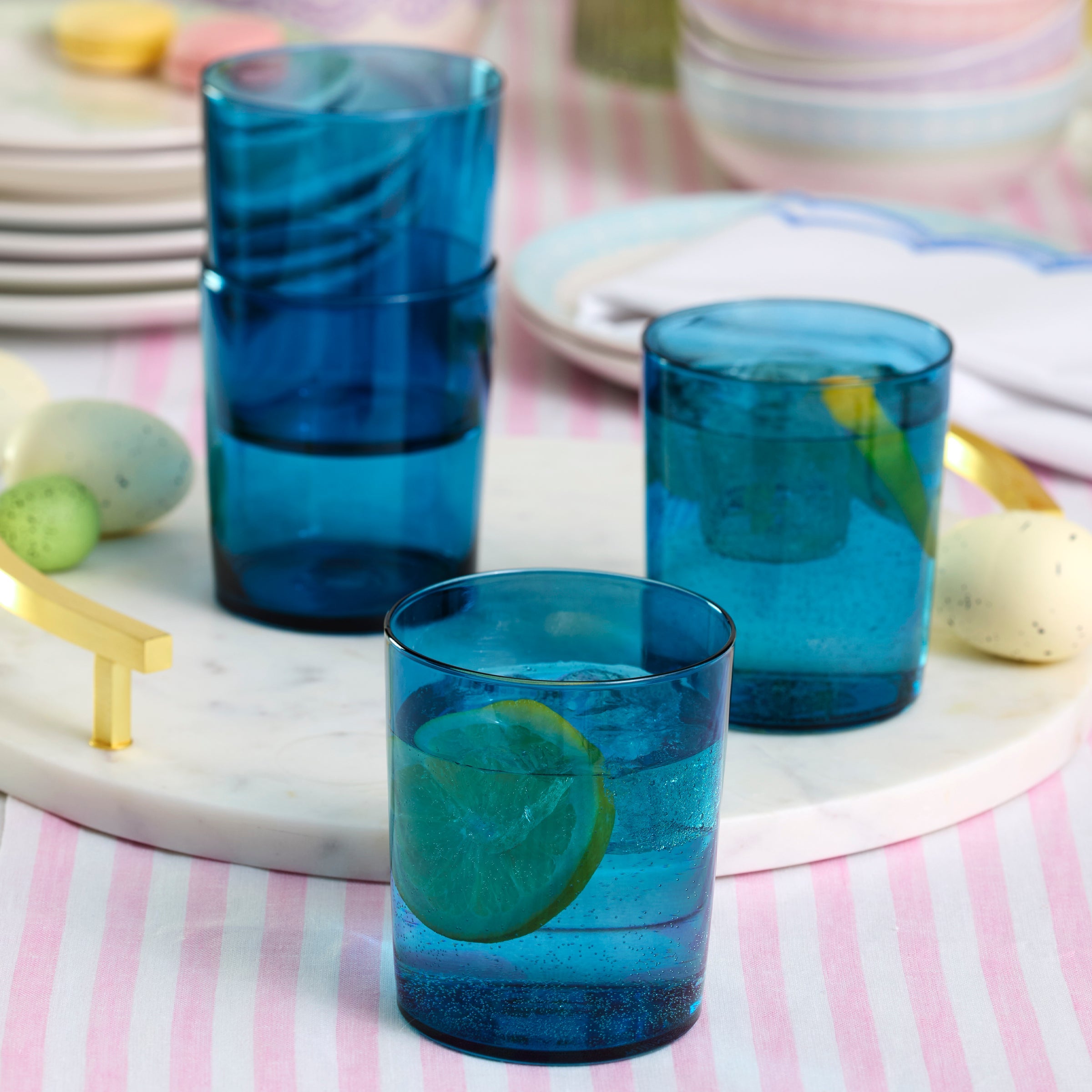Stackable Blue Tall Glasses. Set of 6 - Image 2