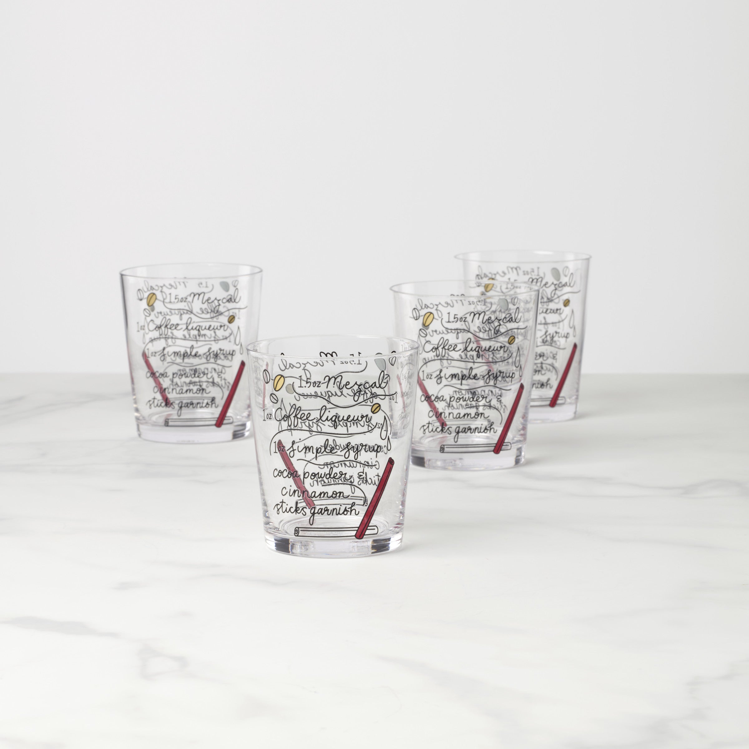 Make Merry Double Old-Fashioned Glasses. Set of 4