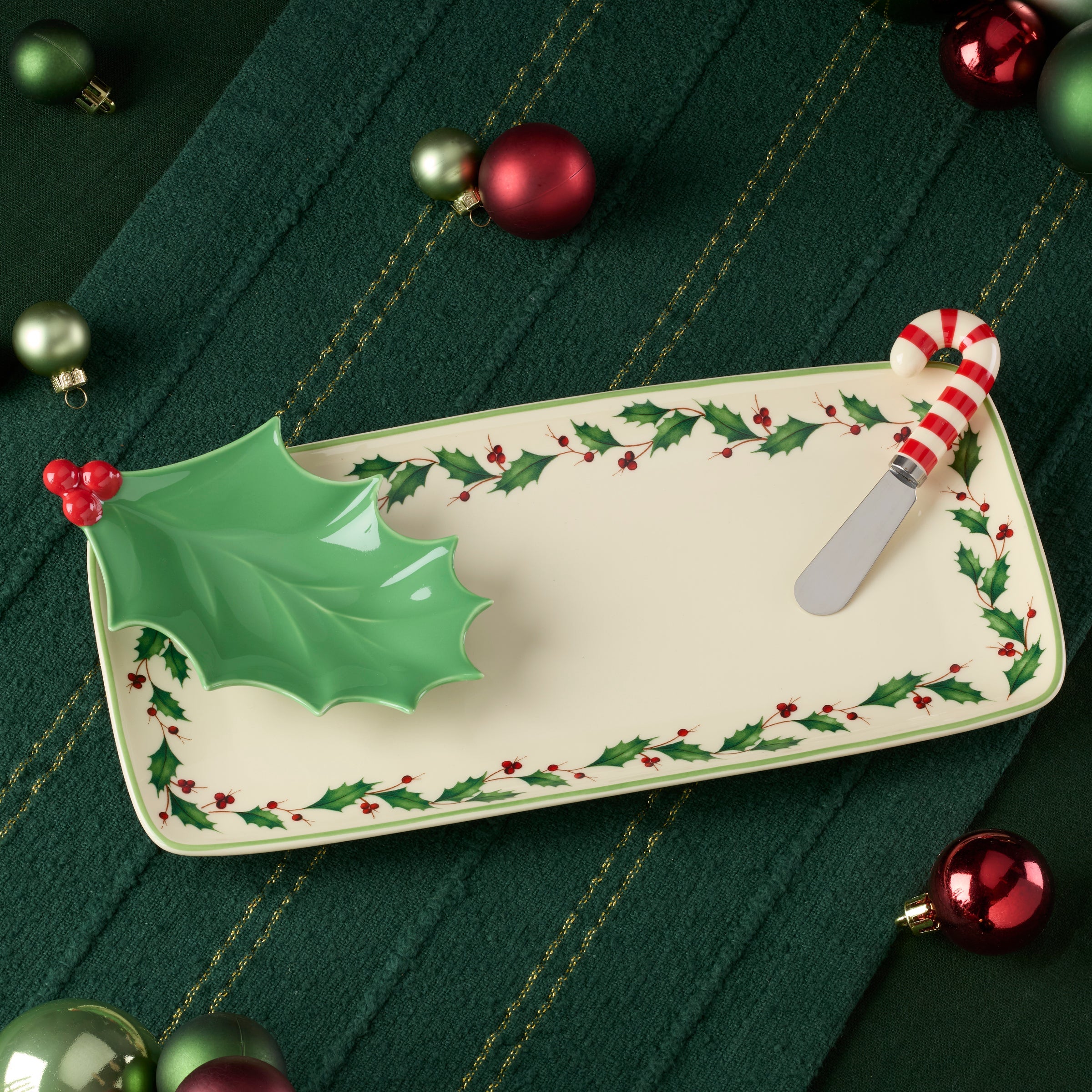 Holiday Tray Set with Spreader 3-Piece Set - Image 3