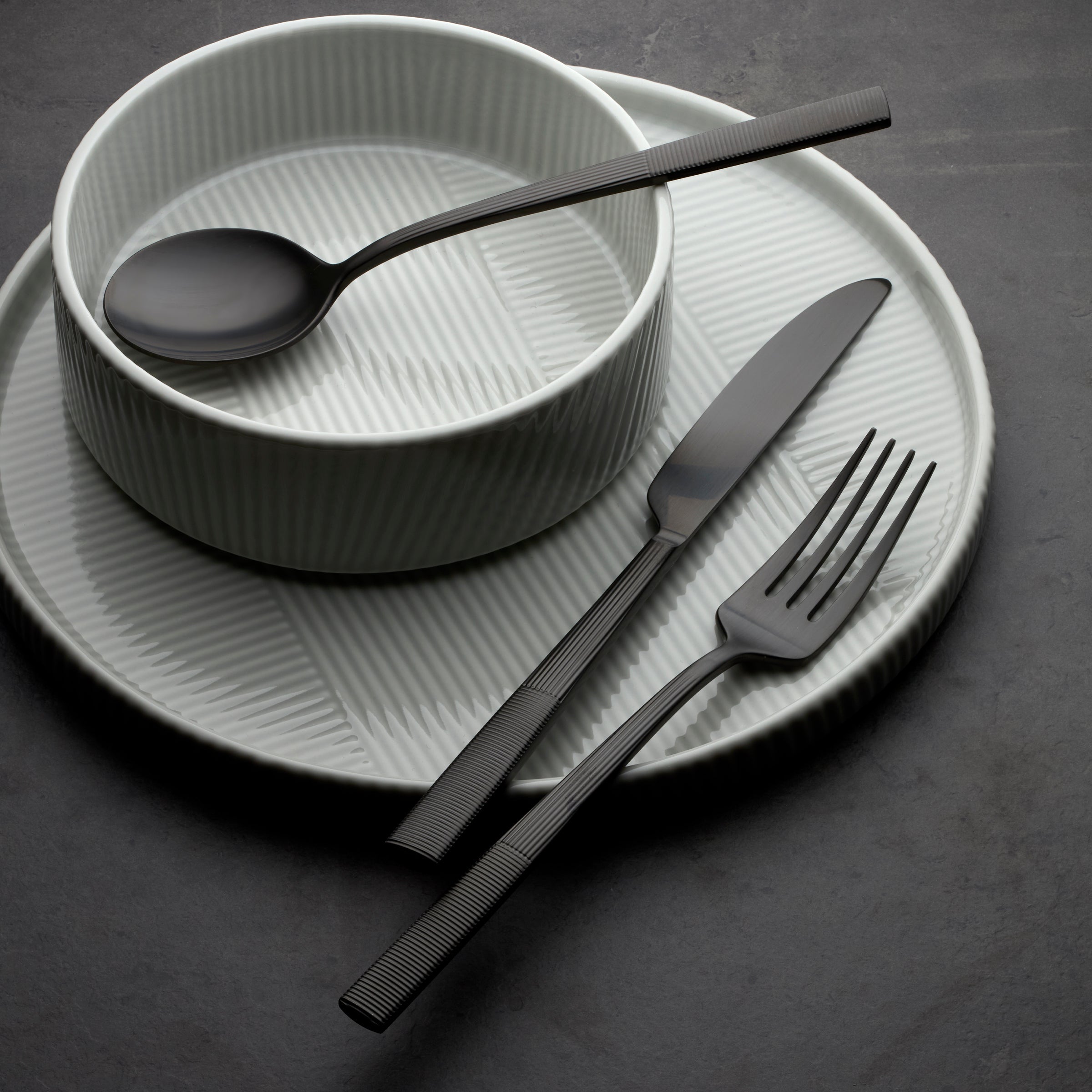 Modulus Black Satin 20-Piece Flatware Set - Image 4