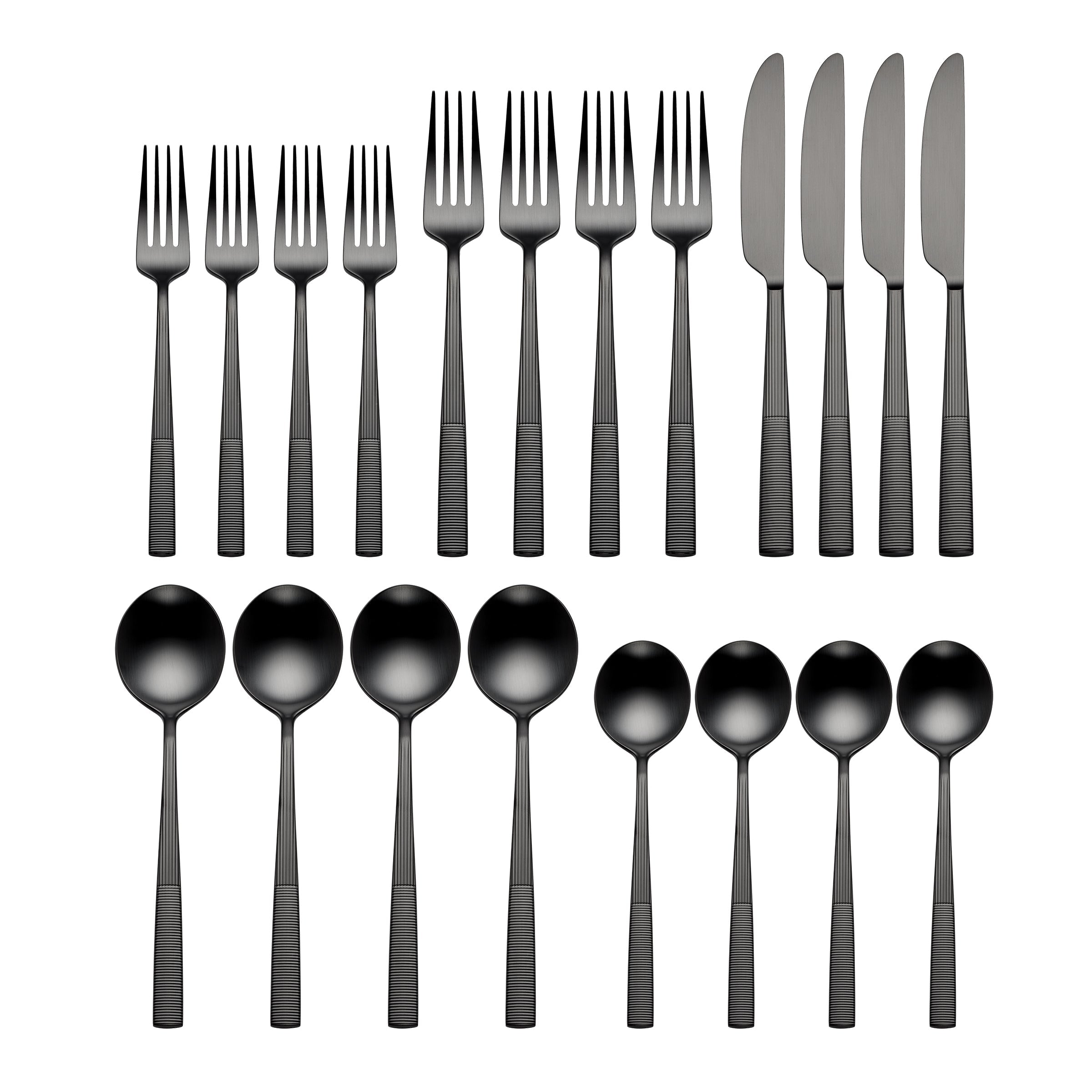 Modulus Black Satin 20-Piece Flatware Set - Image 2