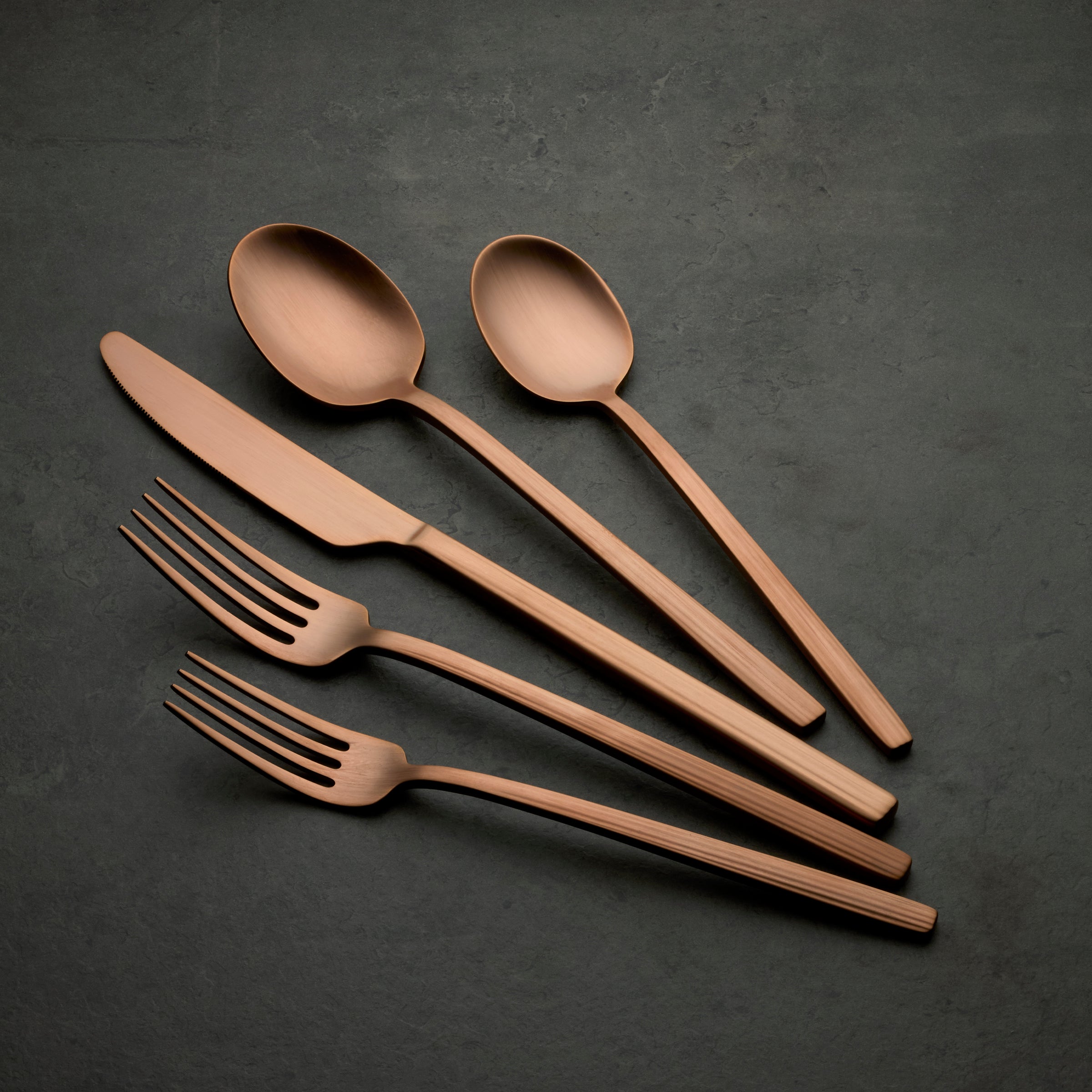 Dean Rose Gold Satin 20-Piece Flatware Set - Image 5
