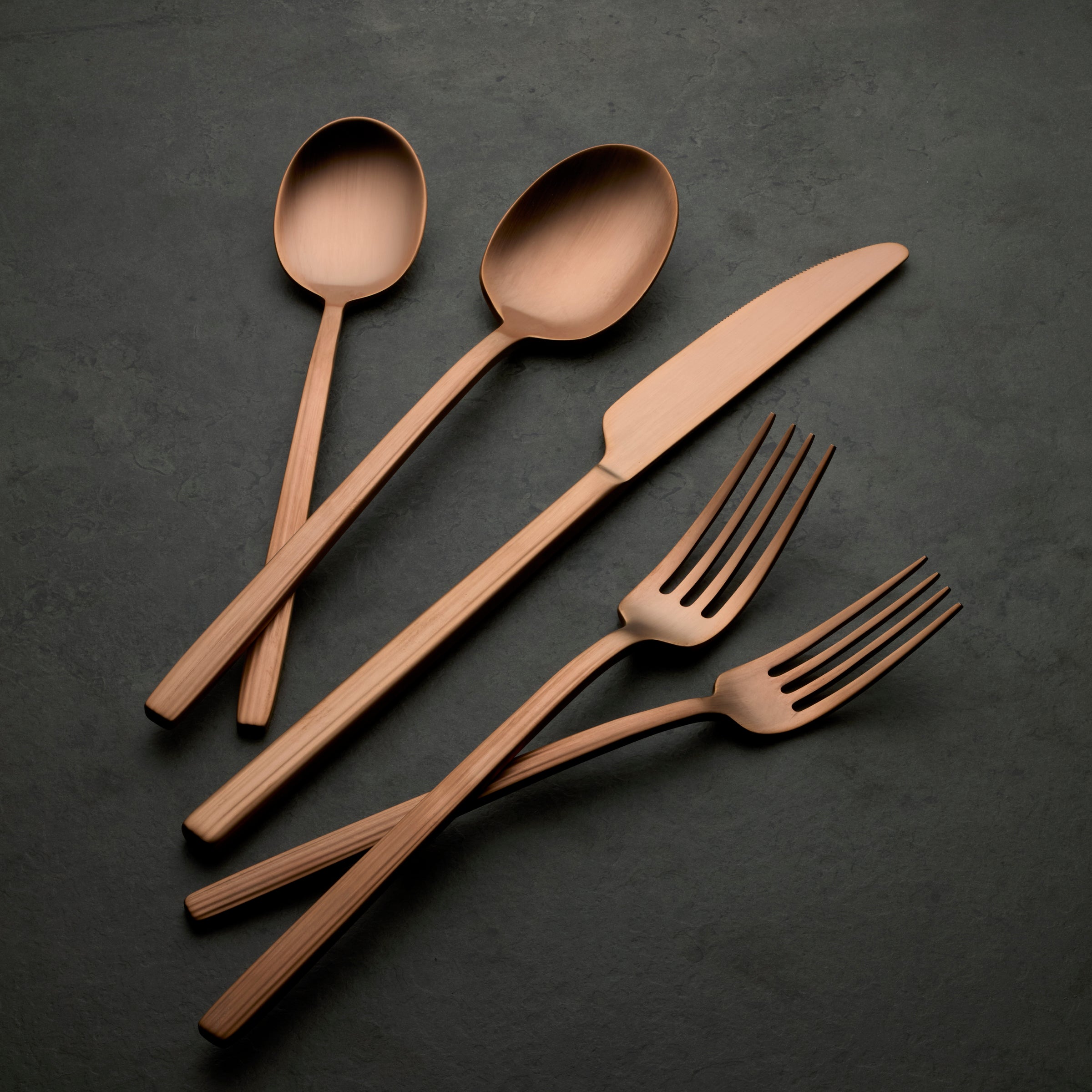 Dean Rose Gold Satin 20-Piece Flatware Set - Image 6