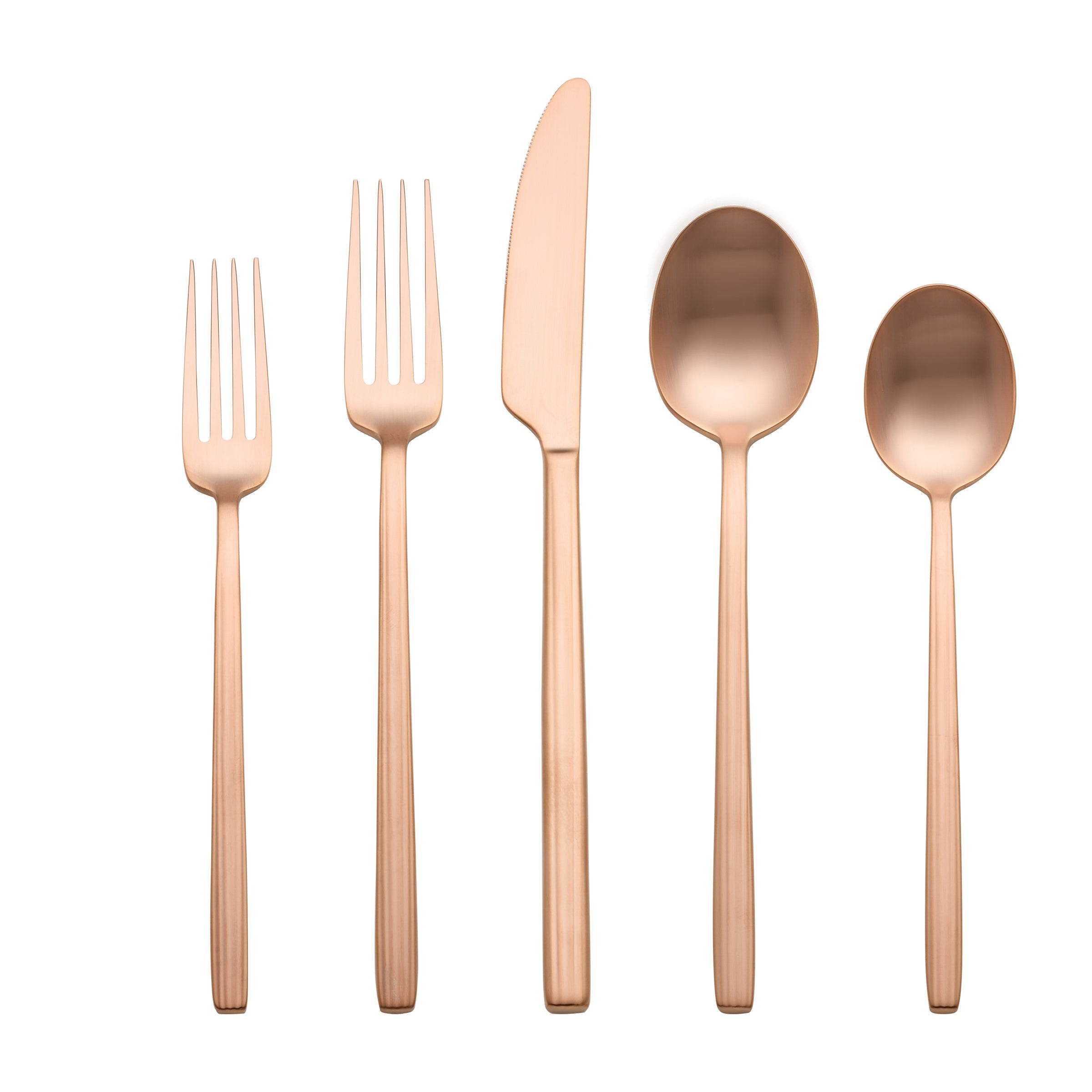 Dean Rose Gold Satin 20-Piece Flatware Set - Image 3