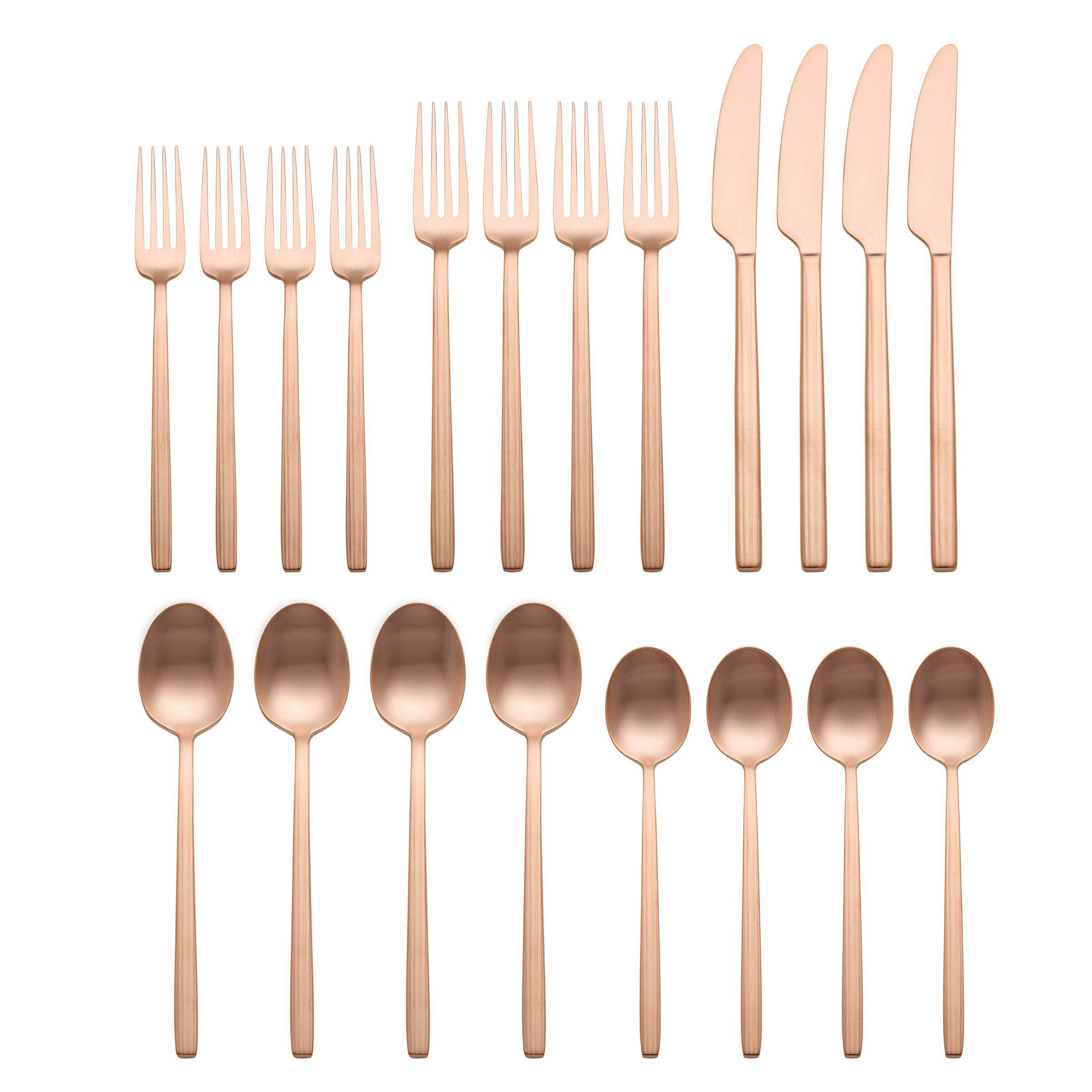Dean Rose Gold Satin 20-Piece Flatware Set - Image 2