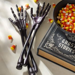 Alternative view of Vintro Halloween Skeleton Black Satin 2-Piece Salad Servers