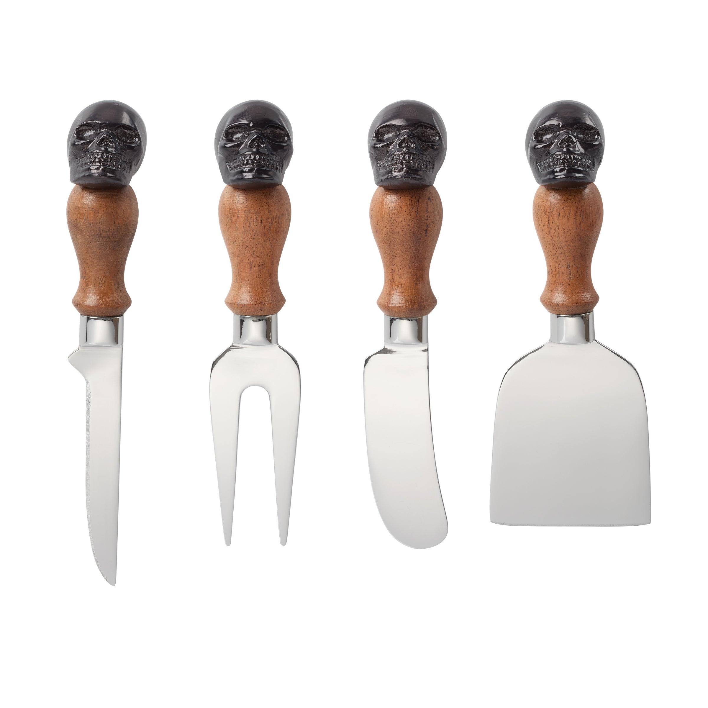 Vintro Halloween Skull Mirror 4-Piece Cheese Set