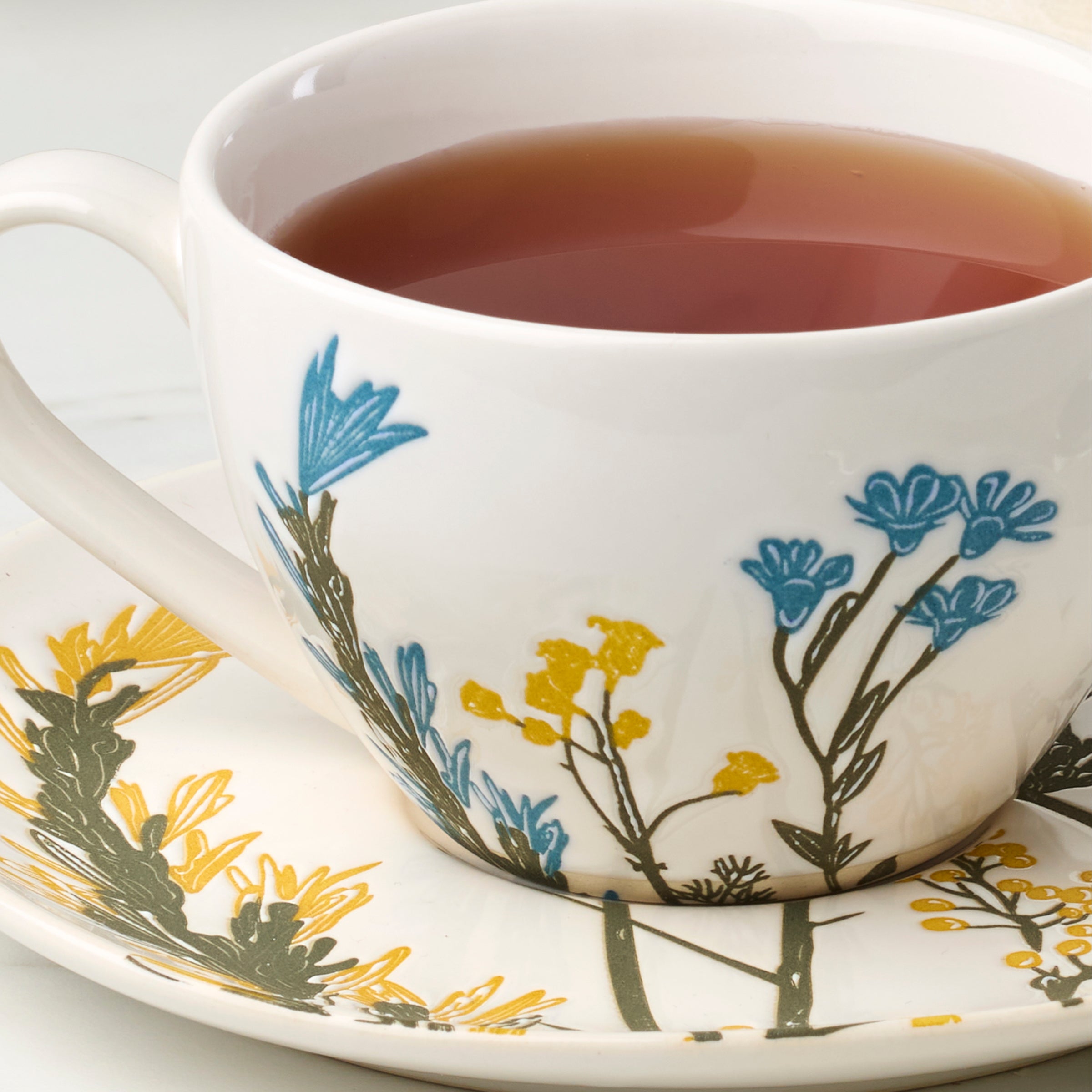 Wildflowers Tea Cup & Saucer. Set of 4 - Image 3
