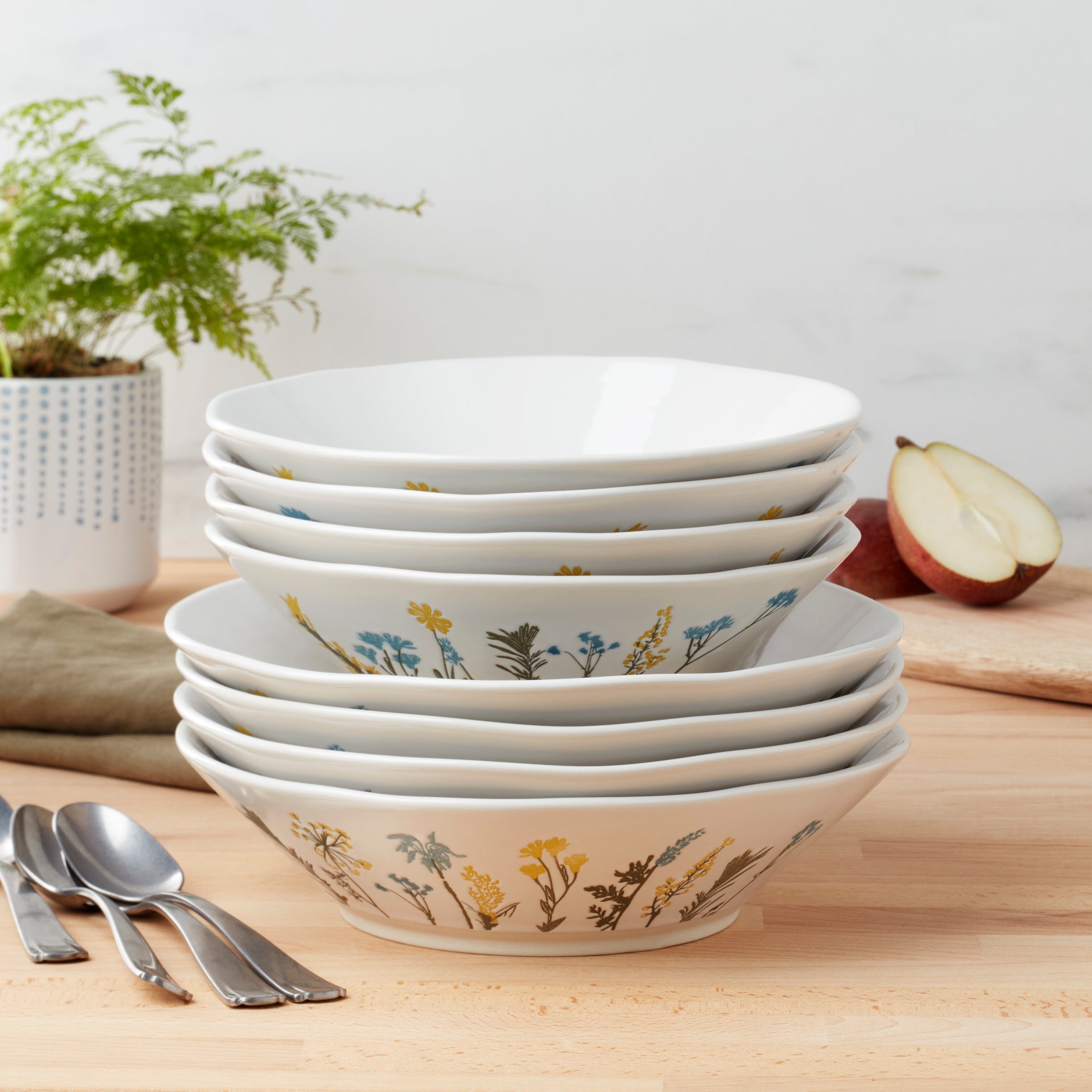 Wildflowers Dinner Bowls. Set of 4 - Image 3