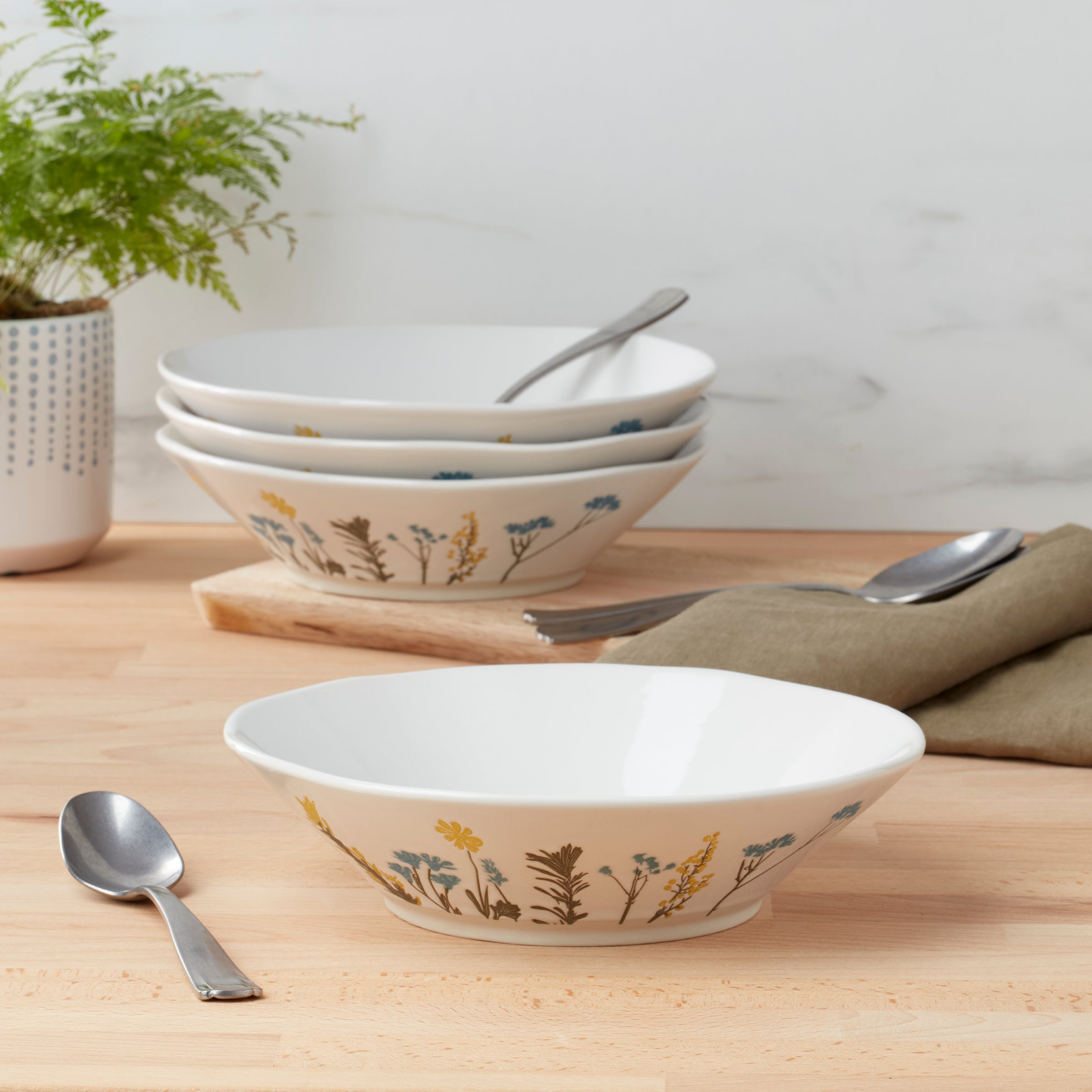 Wildflowers Pasta Bowls. Set of 4 - Image 3
