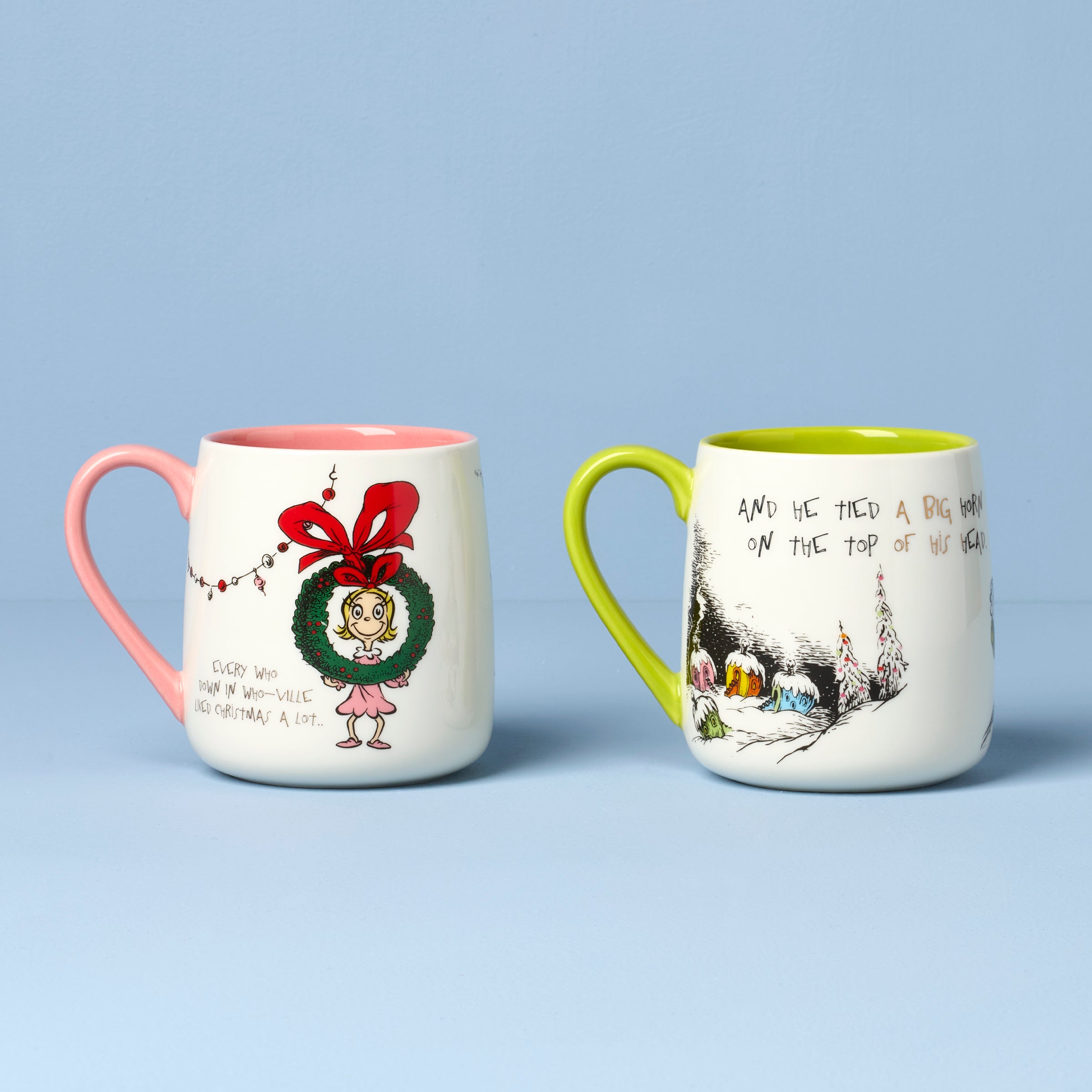 Who-Ville Cindy-Max Mugs. Set of 2