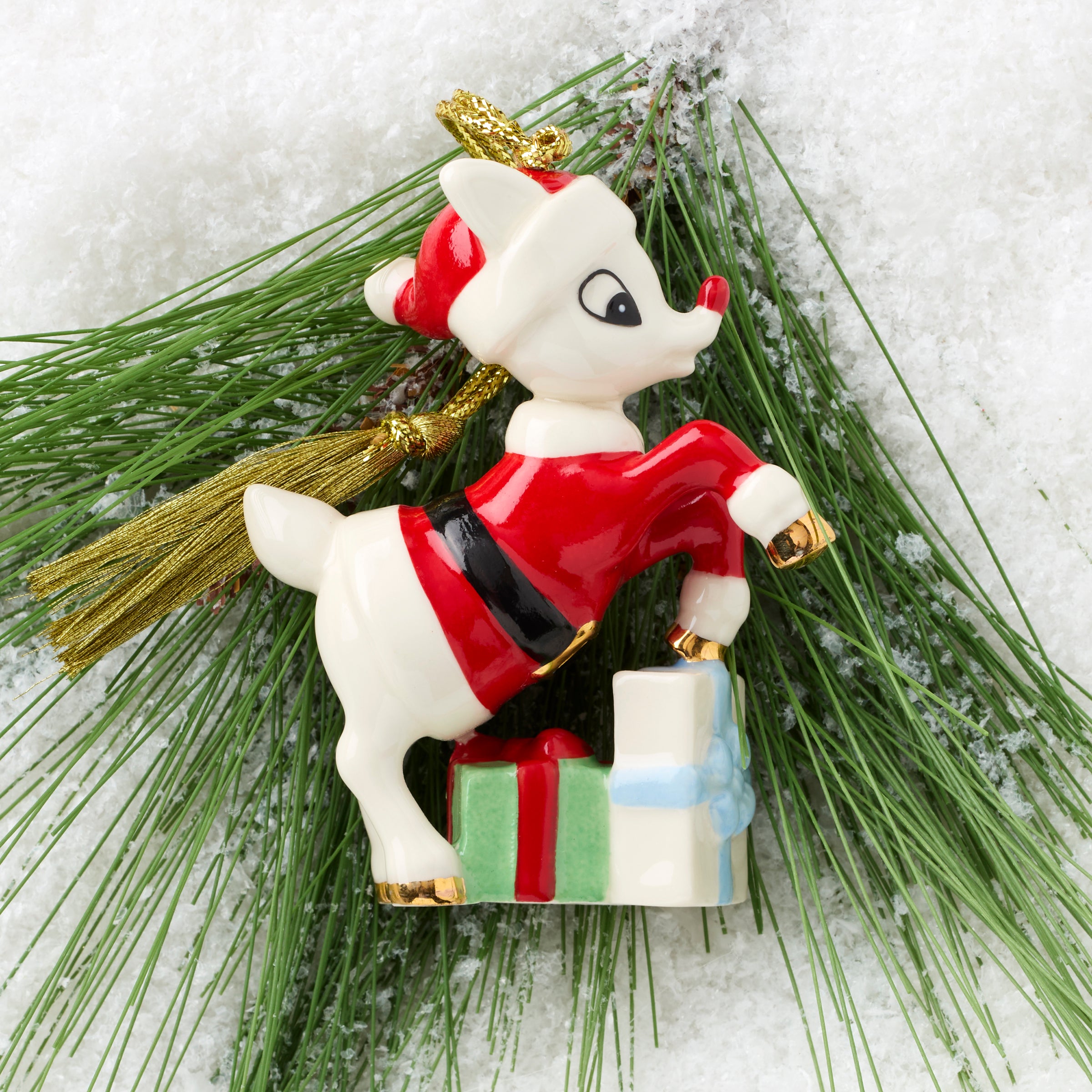 Rudolph in a Santa Suit Ornament - Image 3