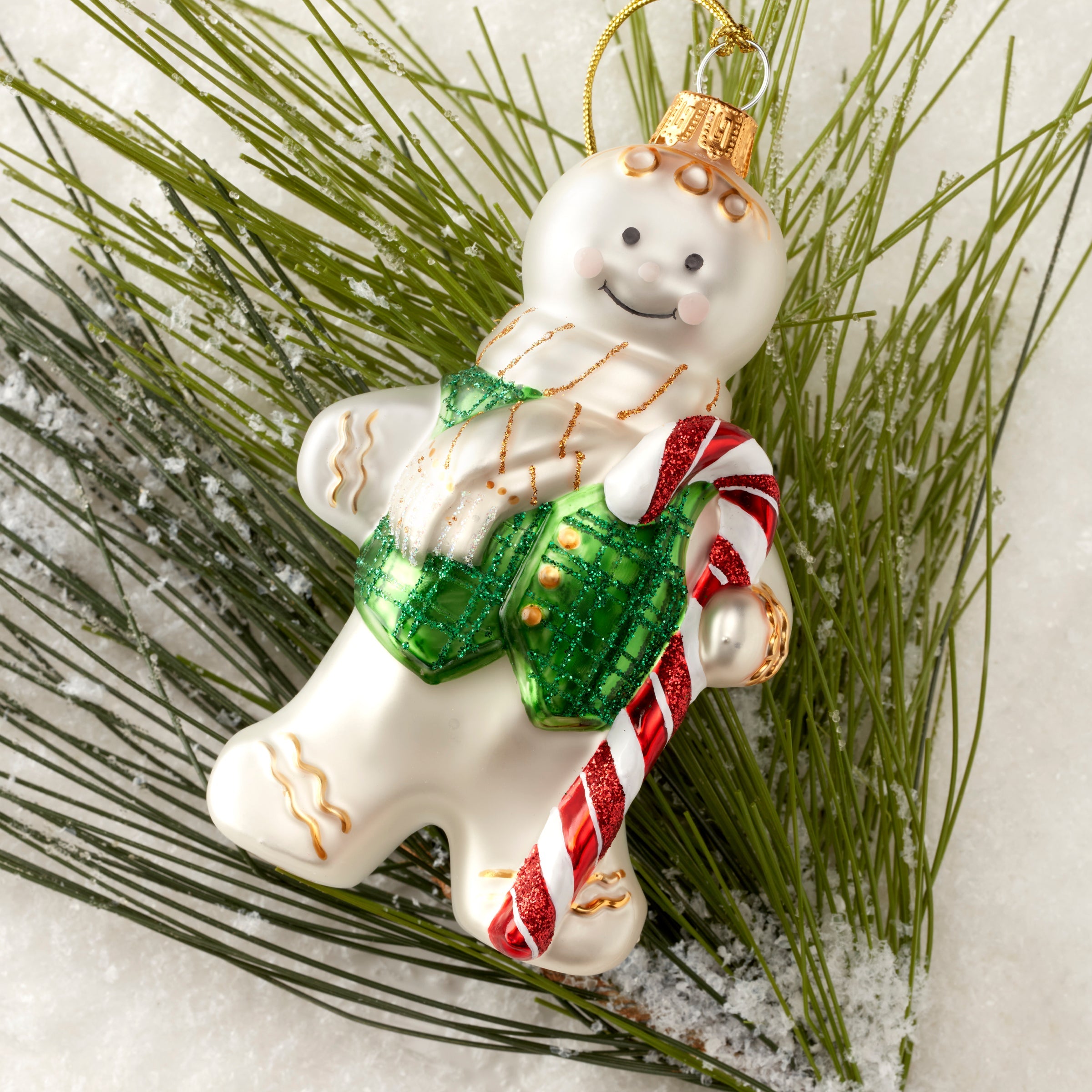 Blown Glass Gingerbread Ornament - Image 3