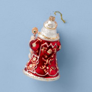 Alternative view of Blown Glass Santa Ornament