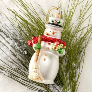 Alternative view of Blown Glass Snowman Ornament
