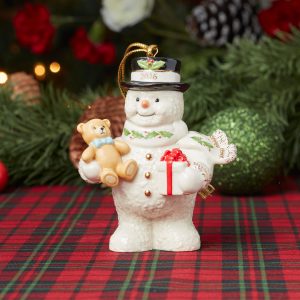 Alternative view of 2026 Snowman with Teddy Bear Ornament