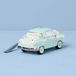 Alternative view of 2026 Just Married Vintage Car Ornament