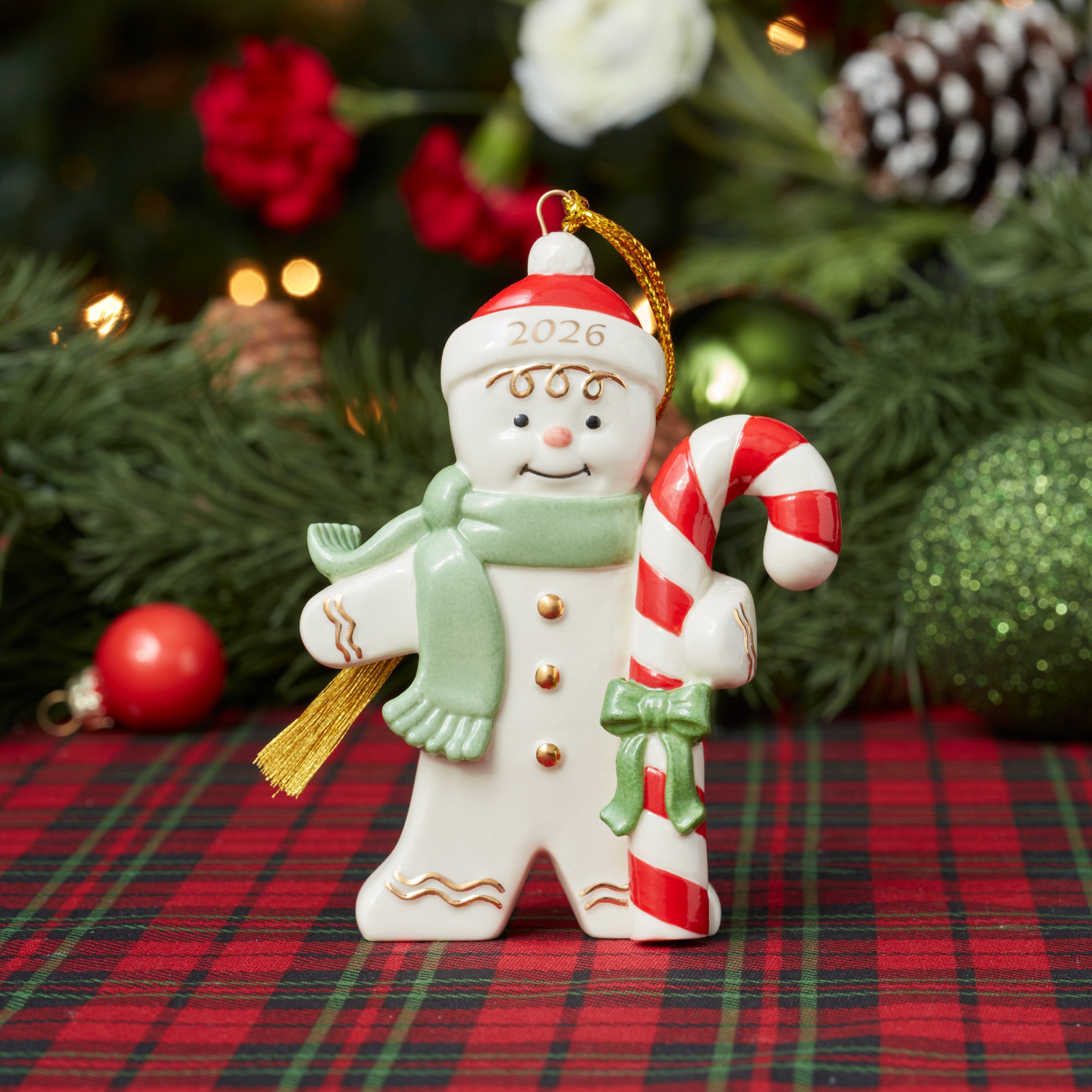 2026 Gingerbread with Candy Cane Ornament - Image 2