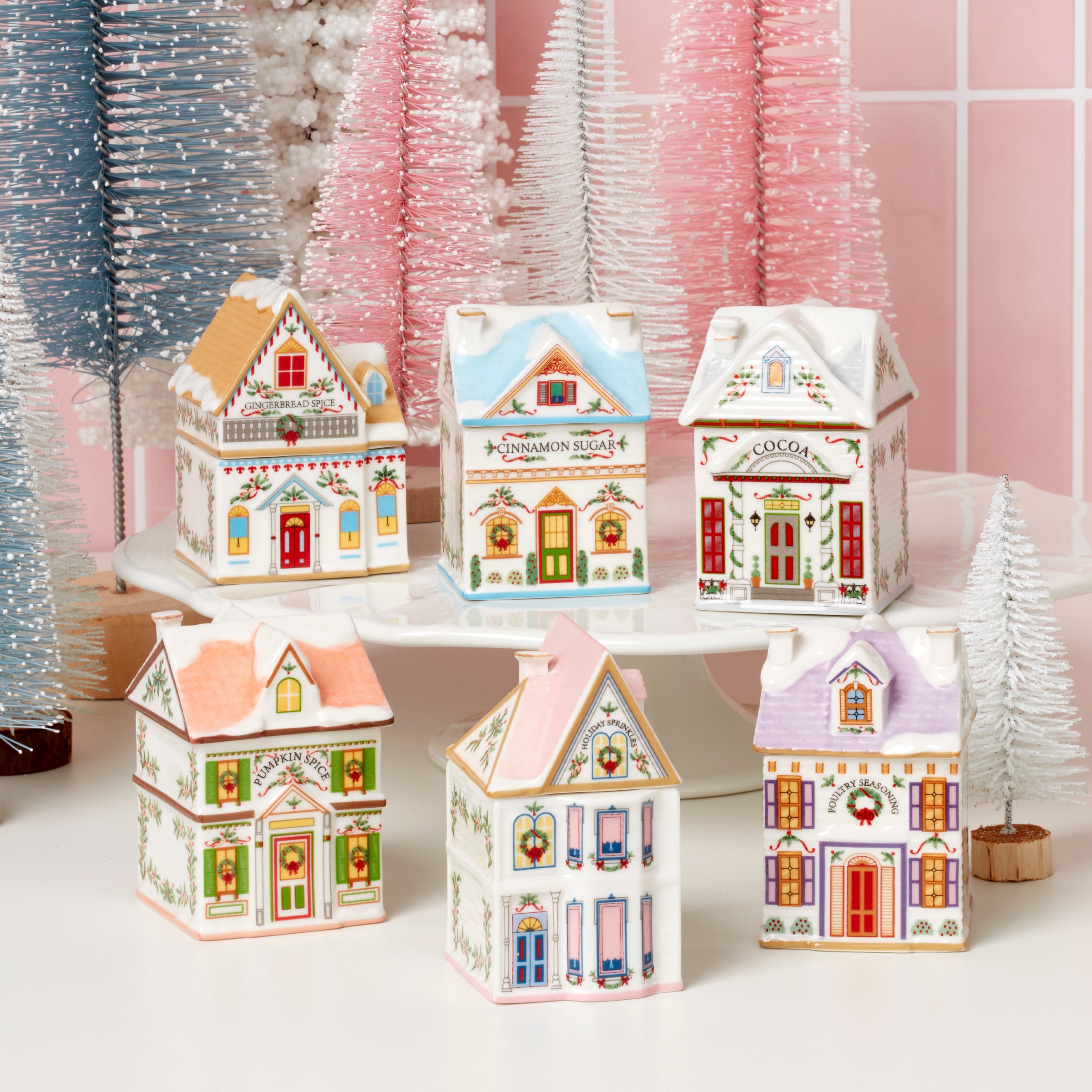 Lenox Spice Village 6-Piece Christmas Spice Jar Set - Image 3