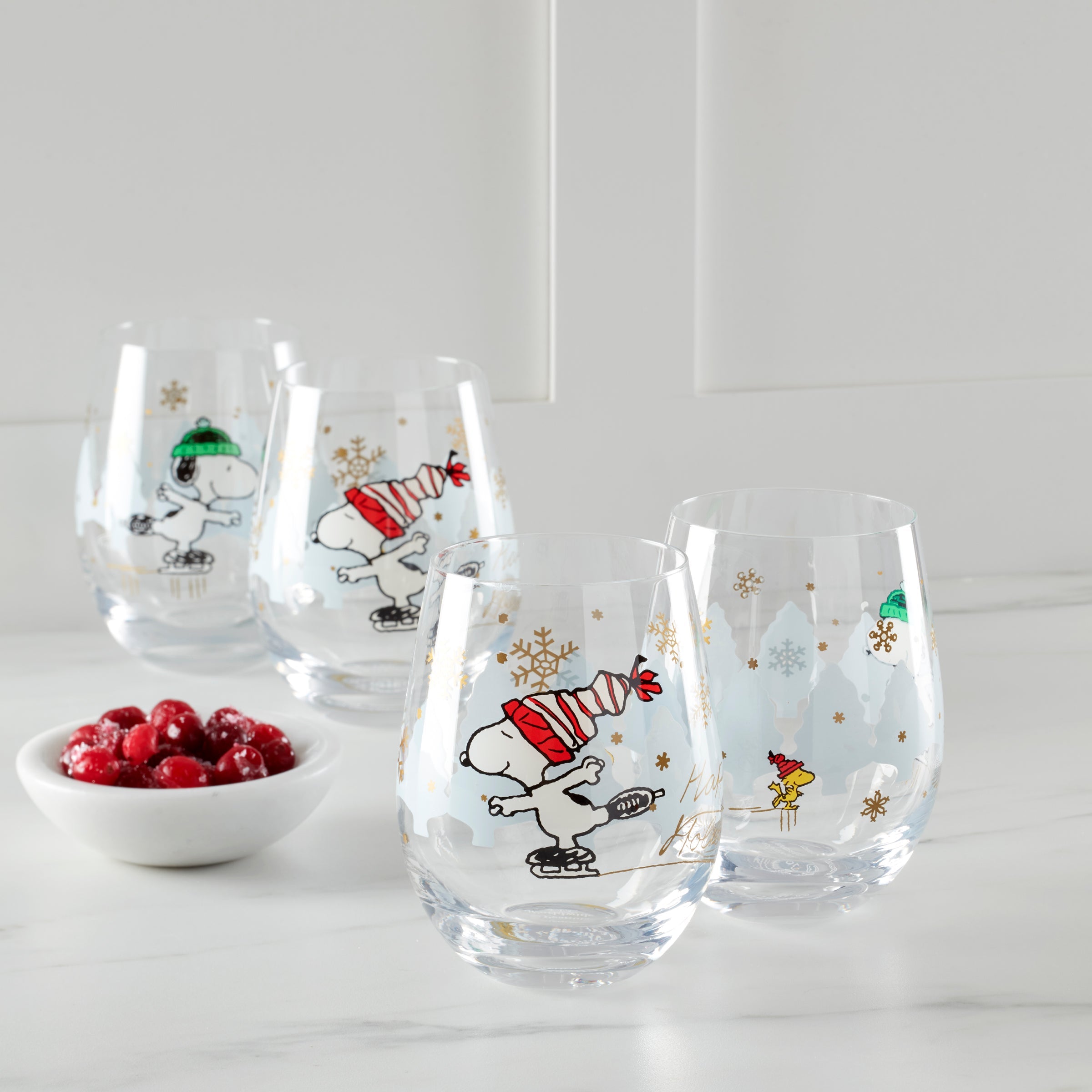 Snoopy Christmas Skating Tumblers. Set of 4 - Image 5