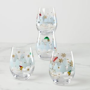 Alternative view of Snoopy Christmas Skating Tumblers. Set of 4