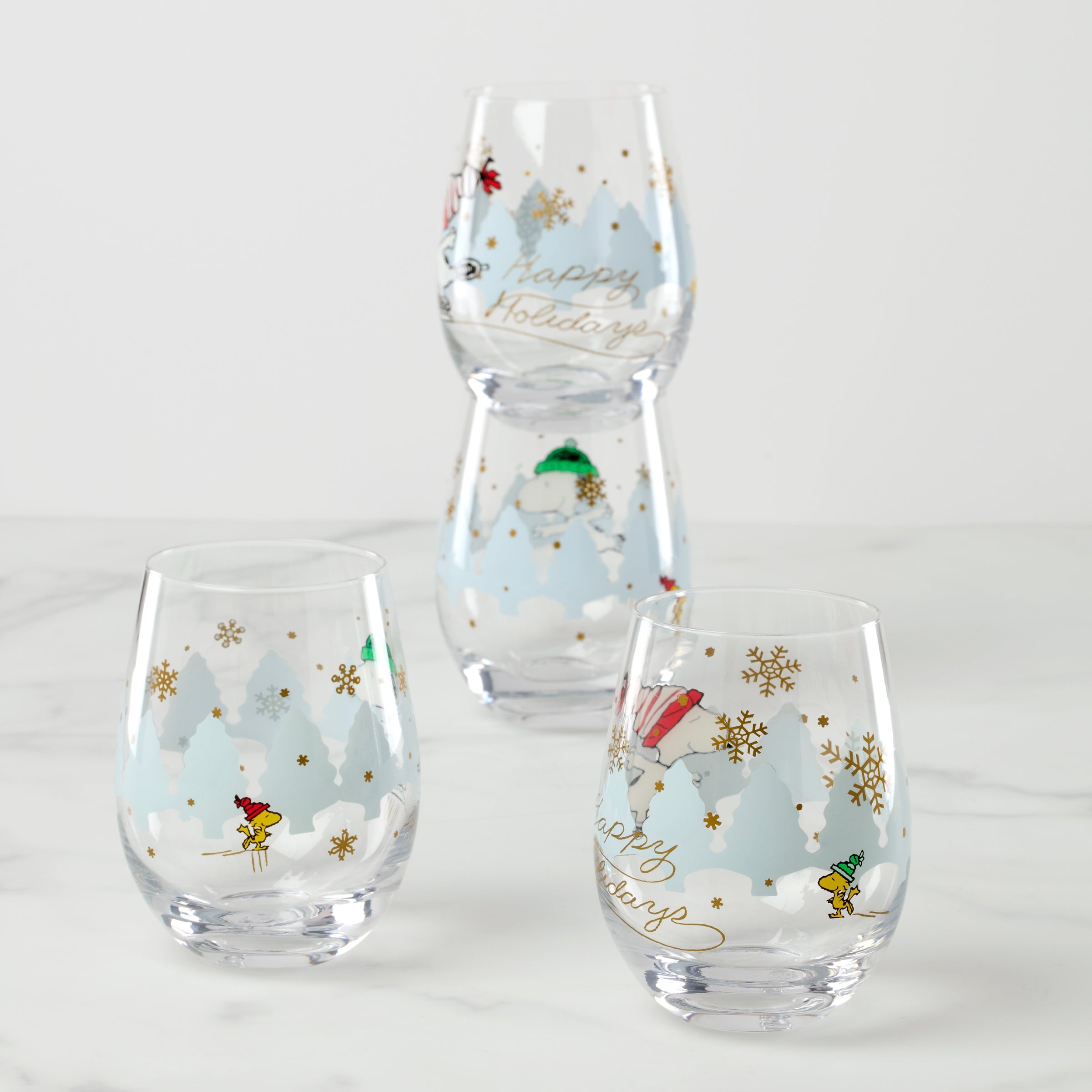 Snoopy Christmas Skating Tumblers. Set of 4 - Image 2