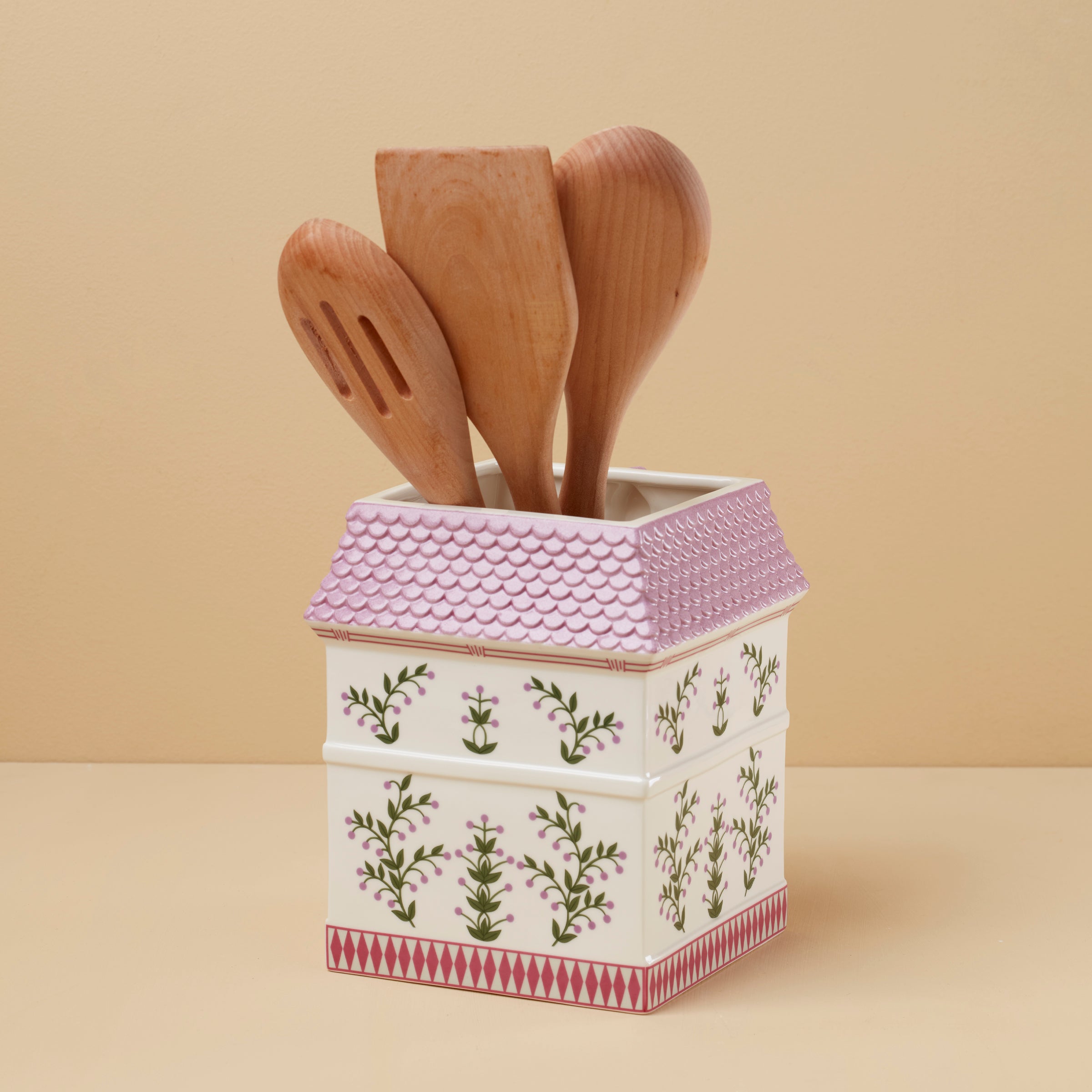Lenox Spice Village Utensil Crock with Wood Utensils - Image 2