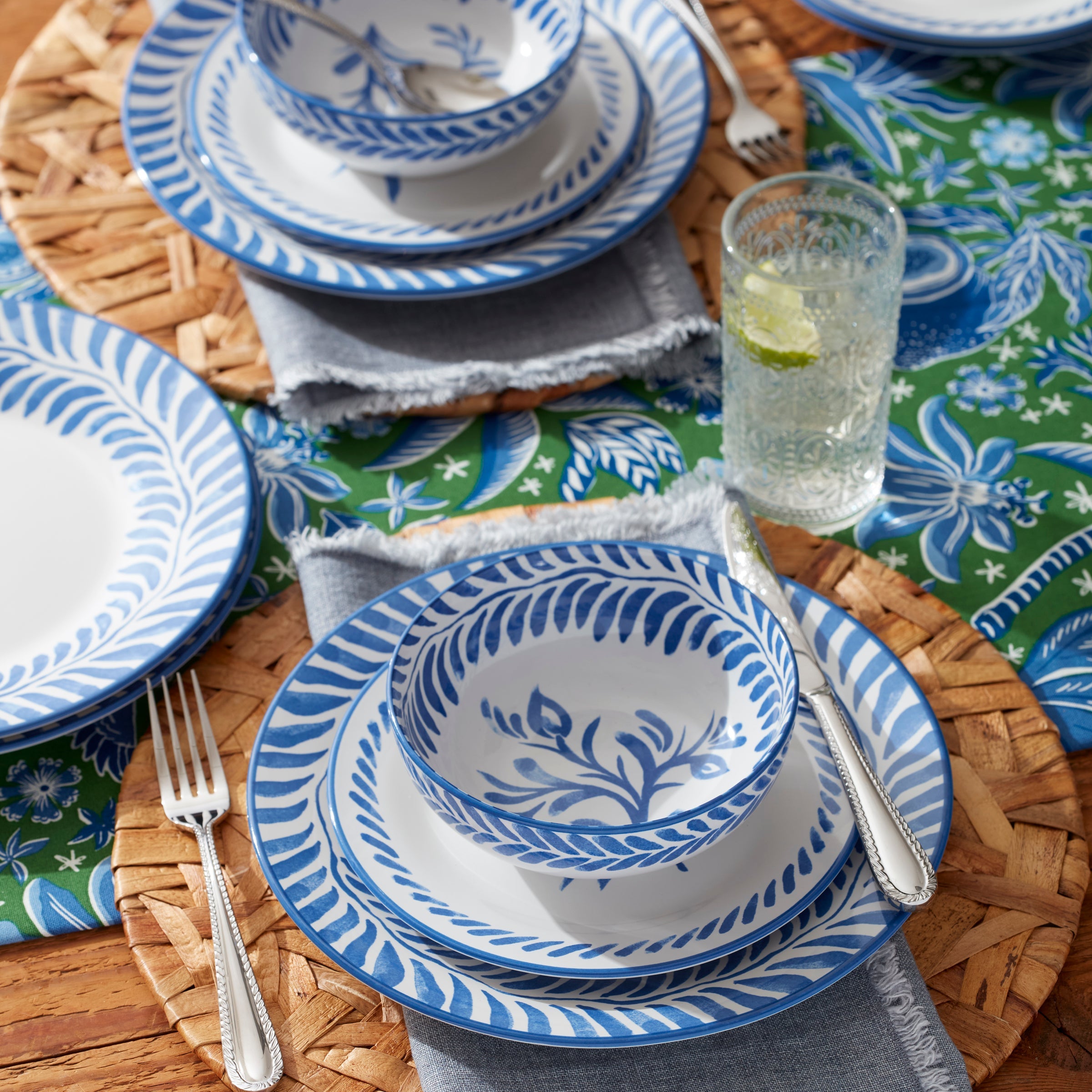 Solear Blue 12-Piece Dinnerware Set - Image 2