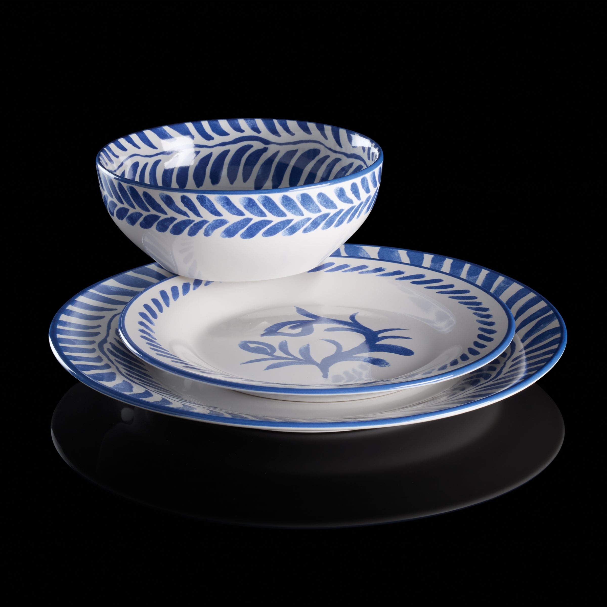 Solear Blue 12-Piece Dinnerware Set - Image 5