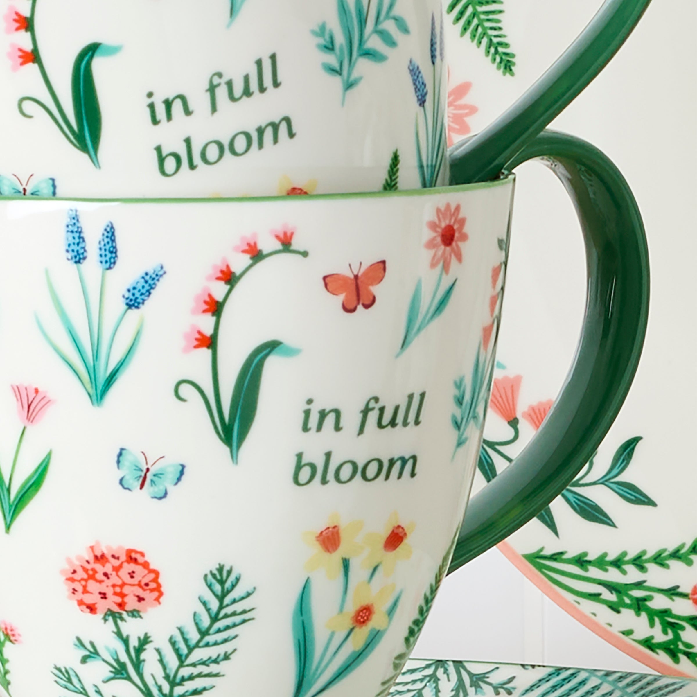 First Blooms Green Mugs. Set of 2 - Image 4