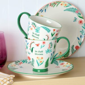 Alternative view of First Blooms Green Mugs. Set of 2