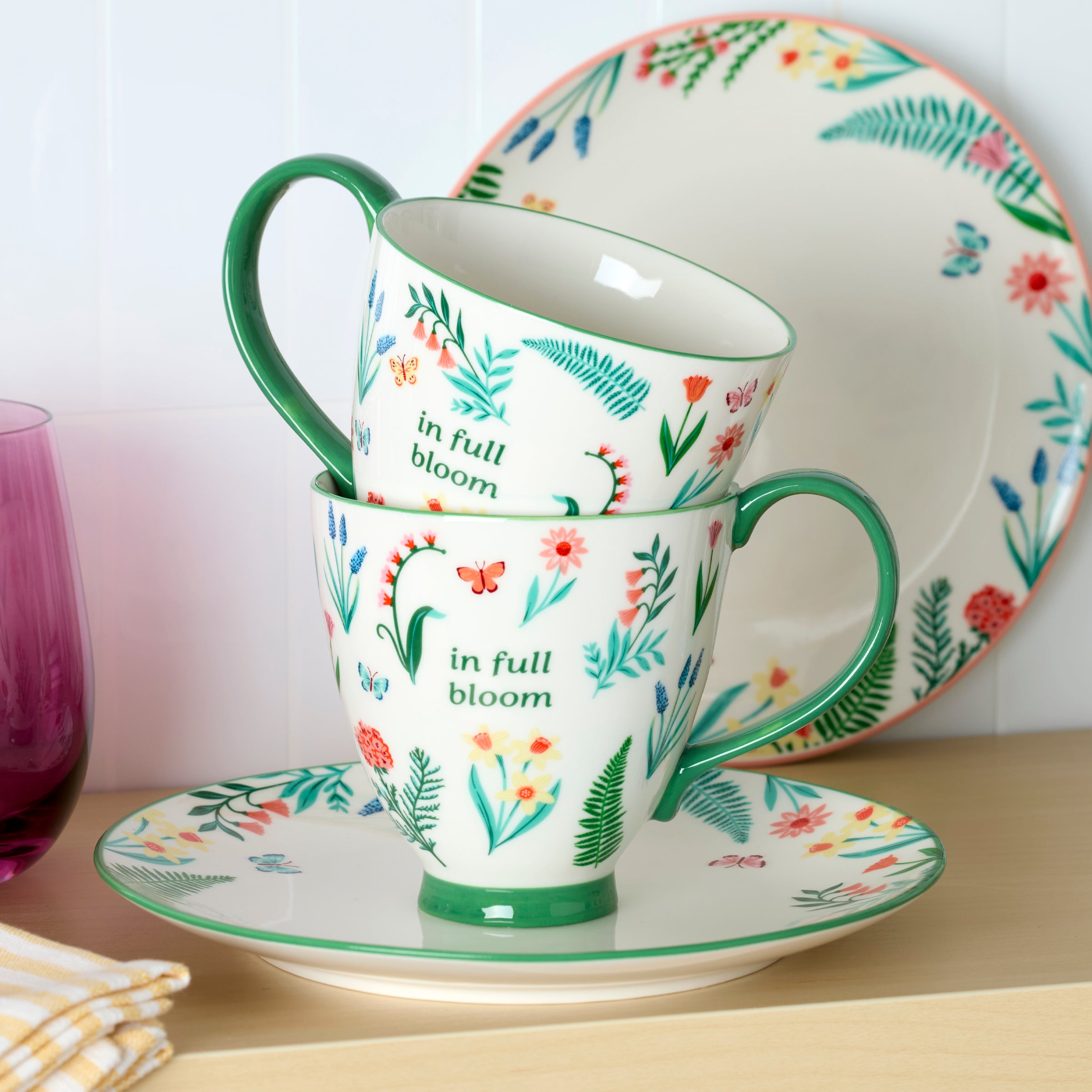 First Blooms Green Mugs. Set of 2 - Image 2