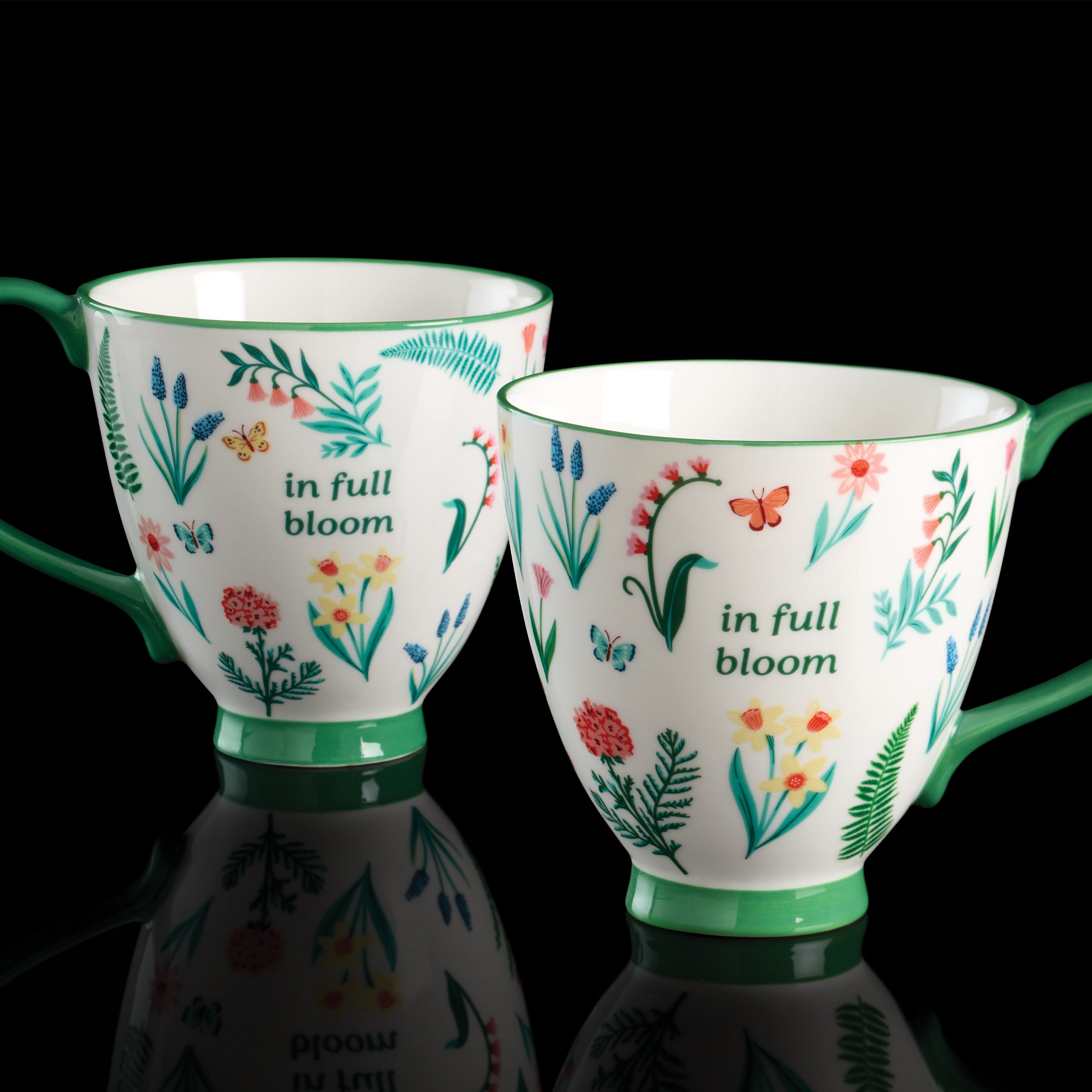 First Blooms Green Mugs. Set of 2 - Image 3