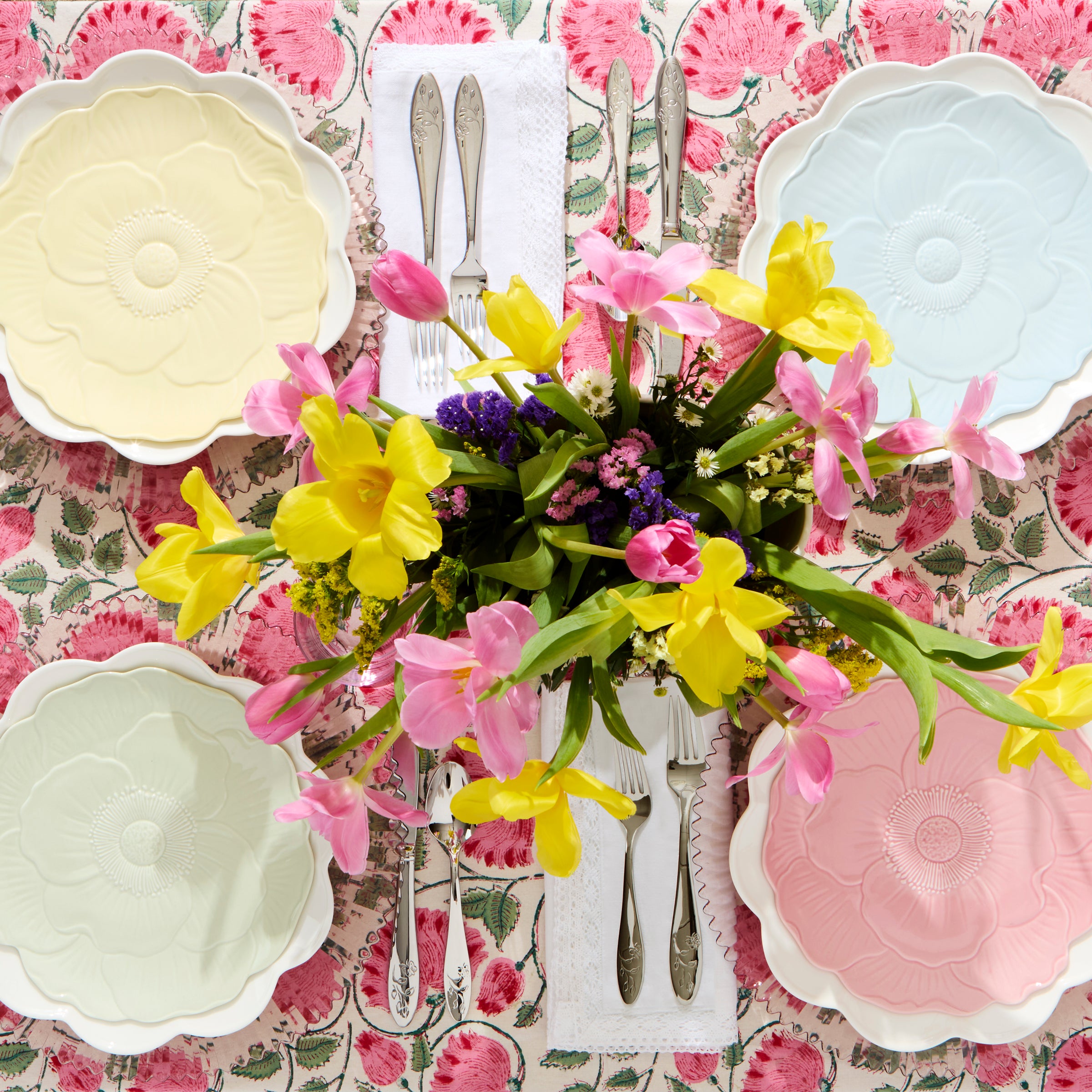 Butterfly Meadow Floral Pink Accent Plates. Set of 4 - Image 2