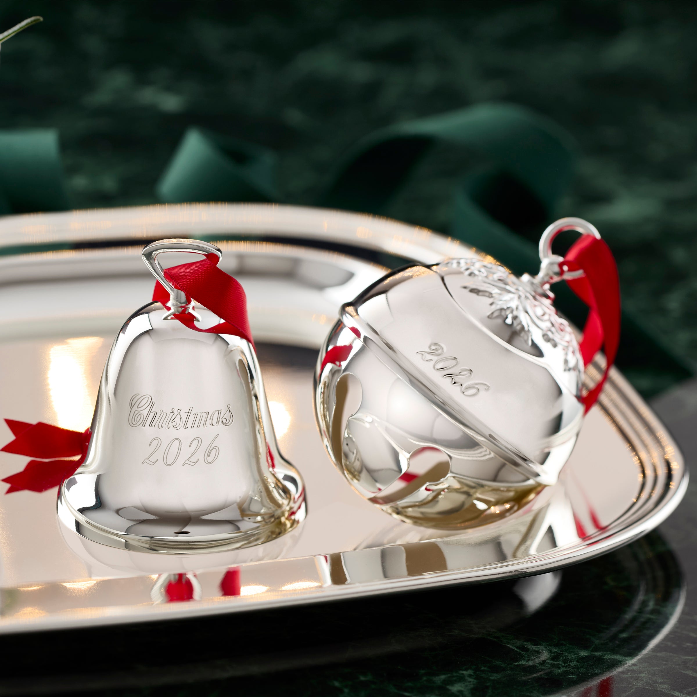 2026 Silverplate Christmas Bell Ornament - Image 2