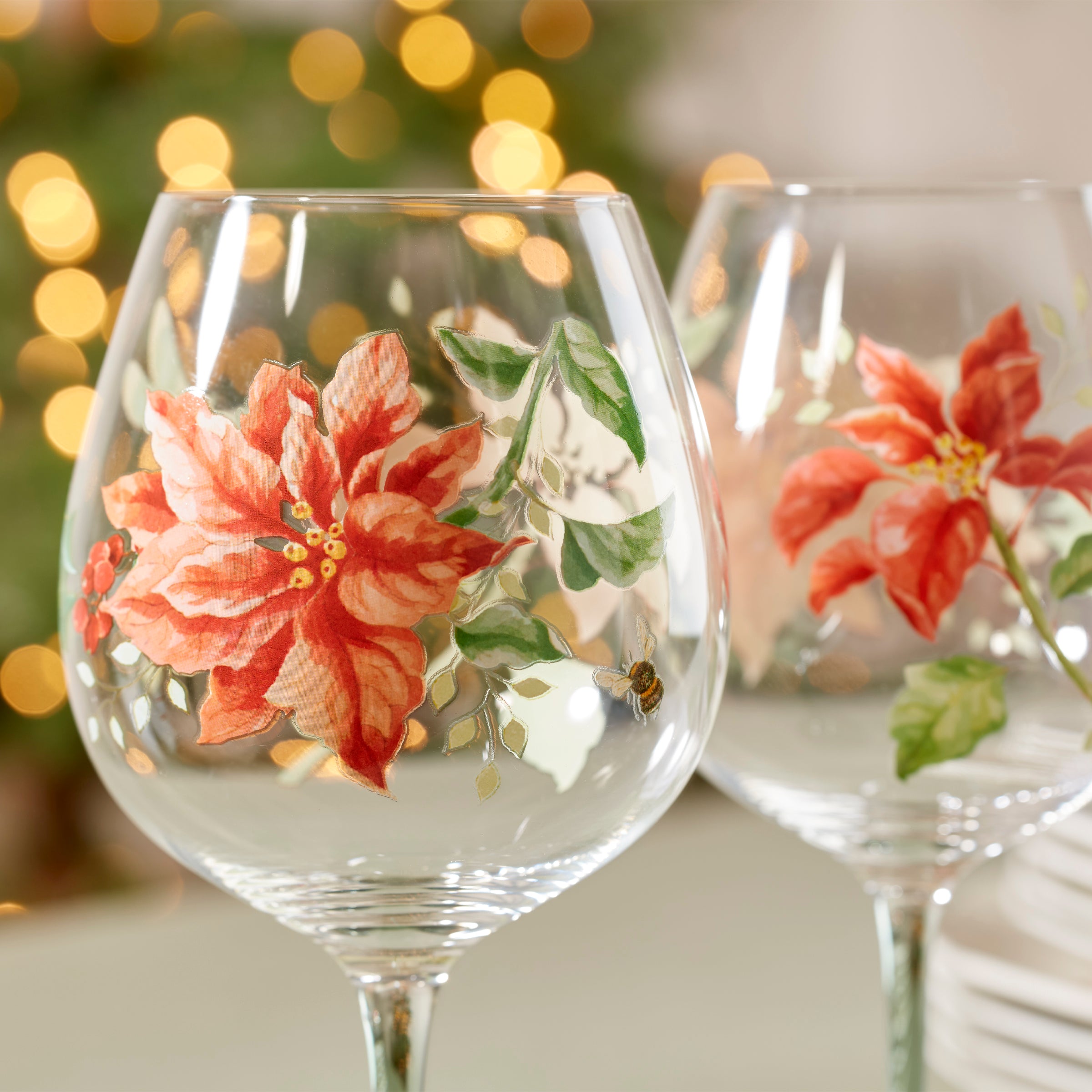 Butterfly Meadow Holiday Balloon Glasses. Set of 4 - Image 4